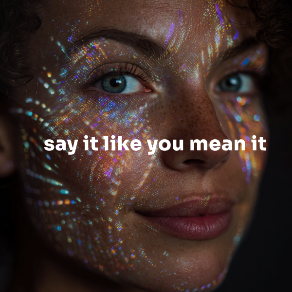 Say it like you mean it.