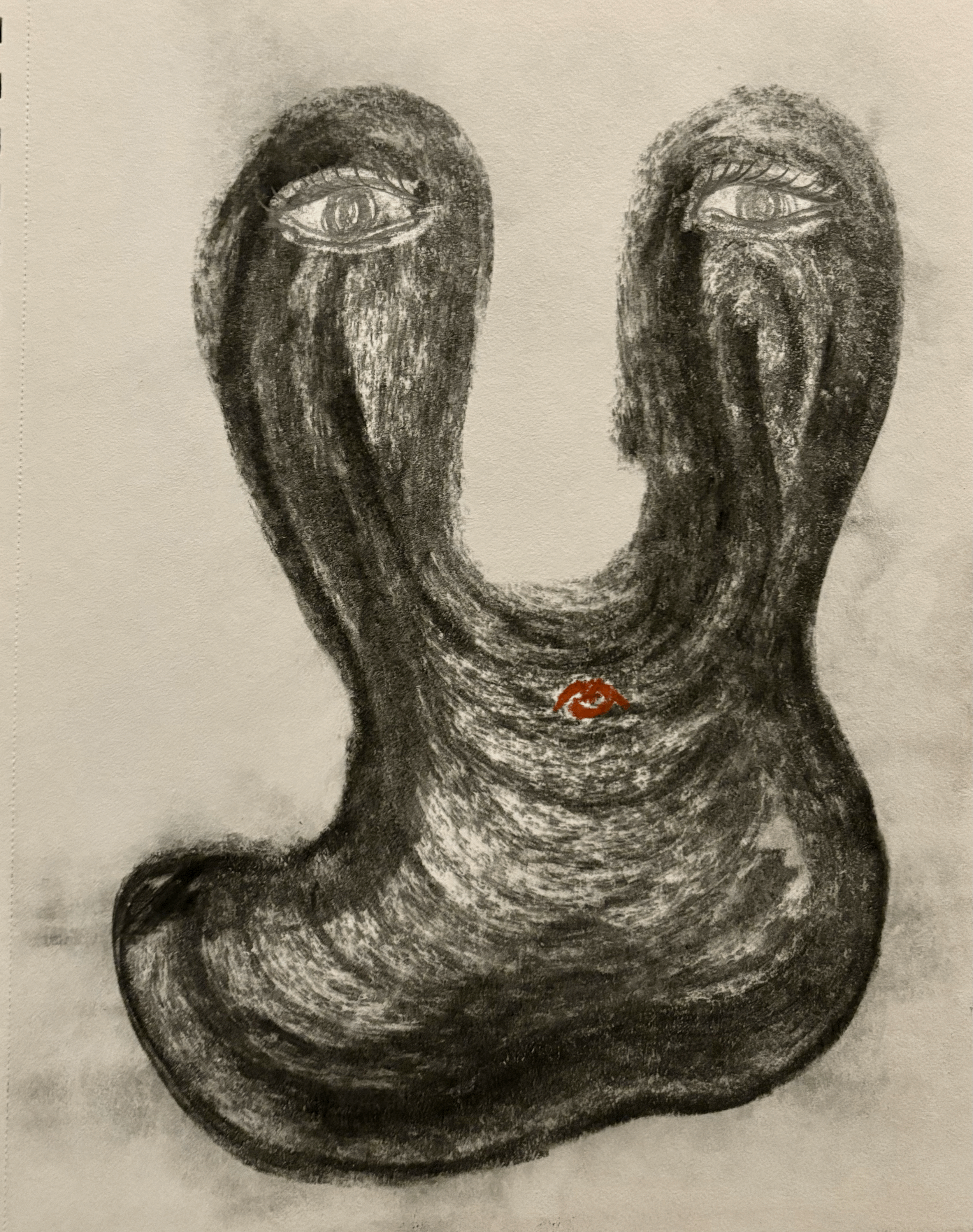  charcoal and pencil on paper 