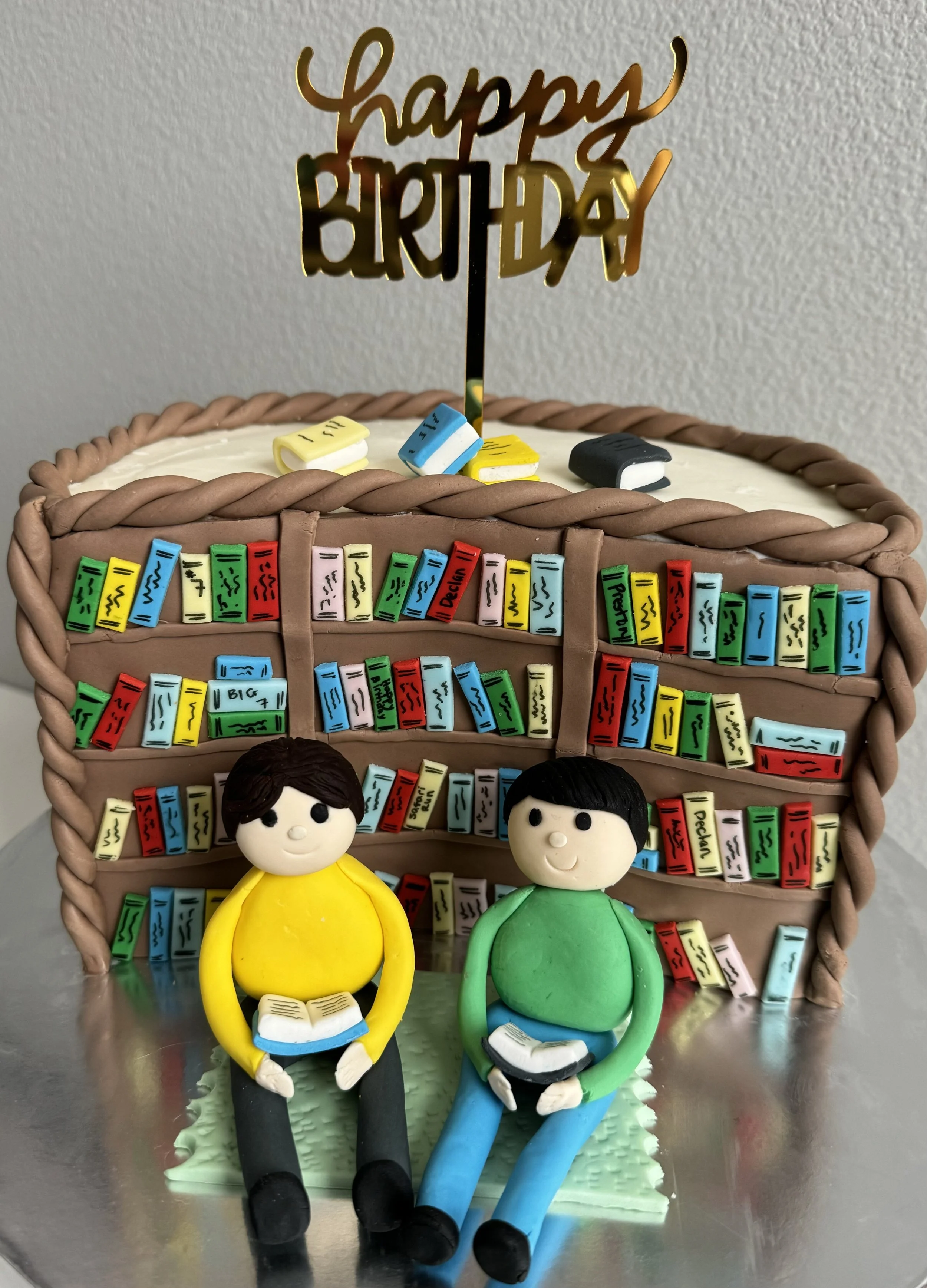 birthday cake books library reading