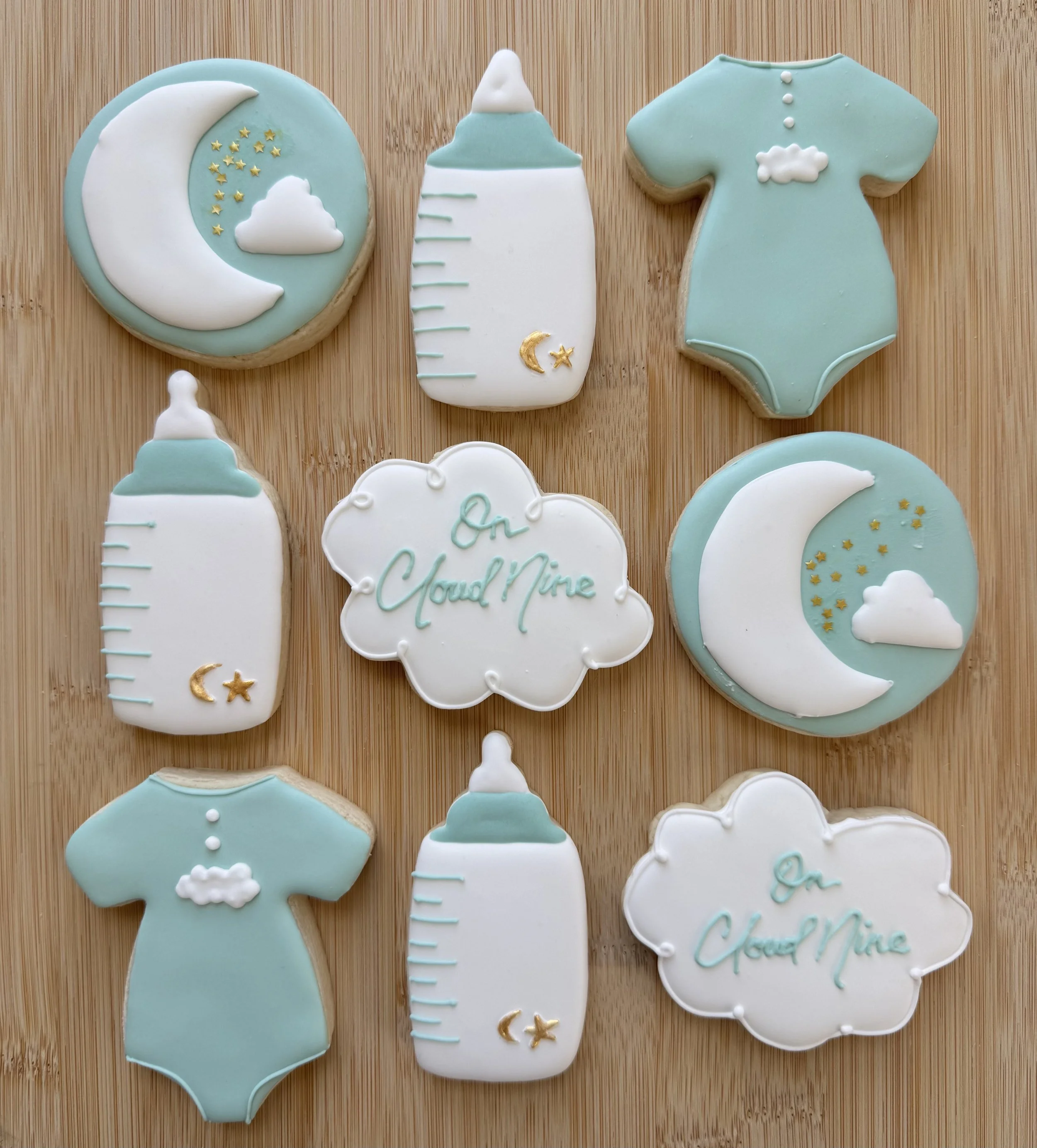 moon night stars baby cookie baby shower milk bottle bedtime