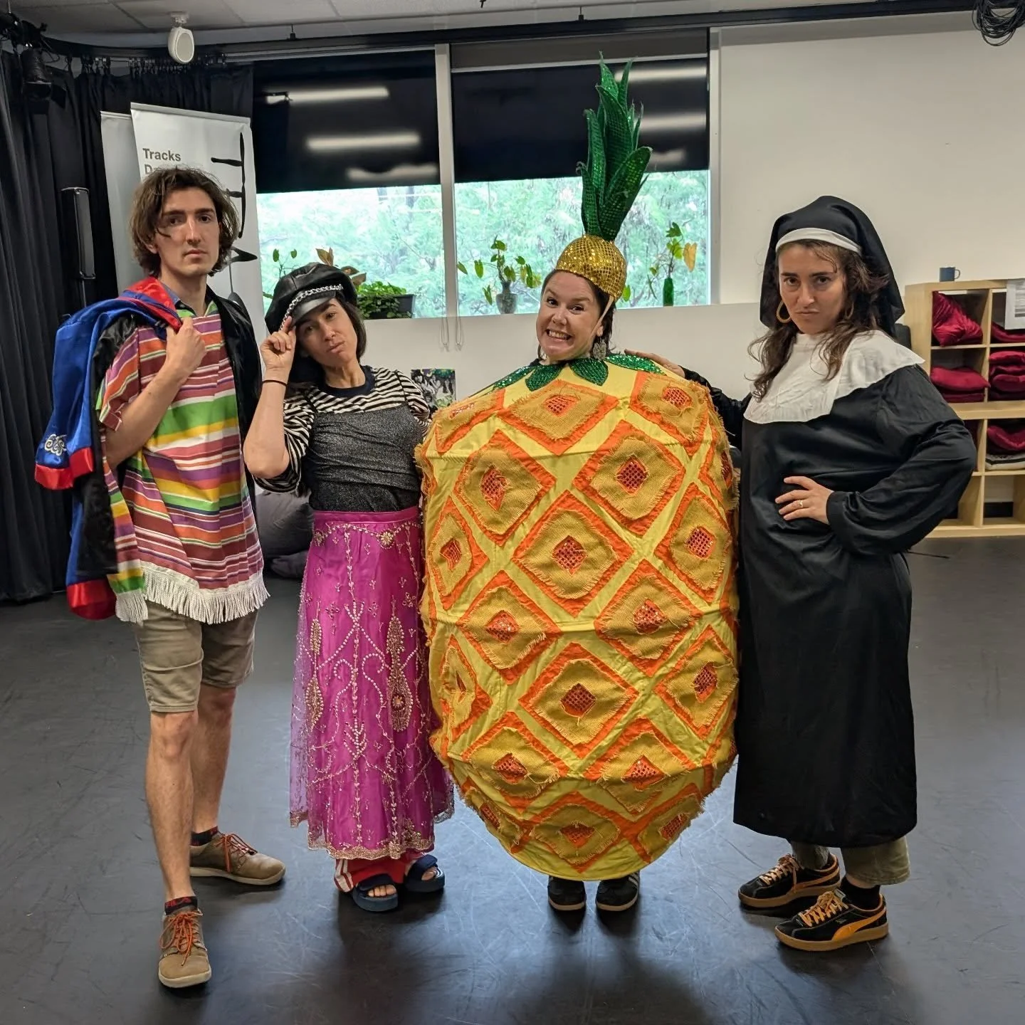 Our development is going really well, thanks for asking, we definitely have not been distracted by the costume room at @tracksdance 

(Thank you for hosting us, Tracks, we love you!)