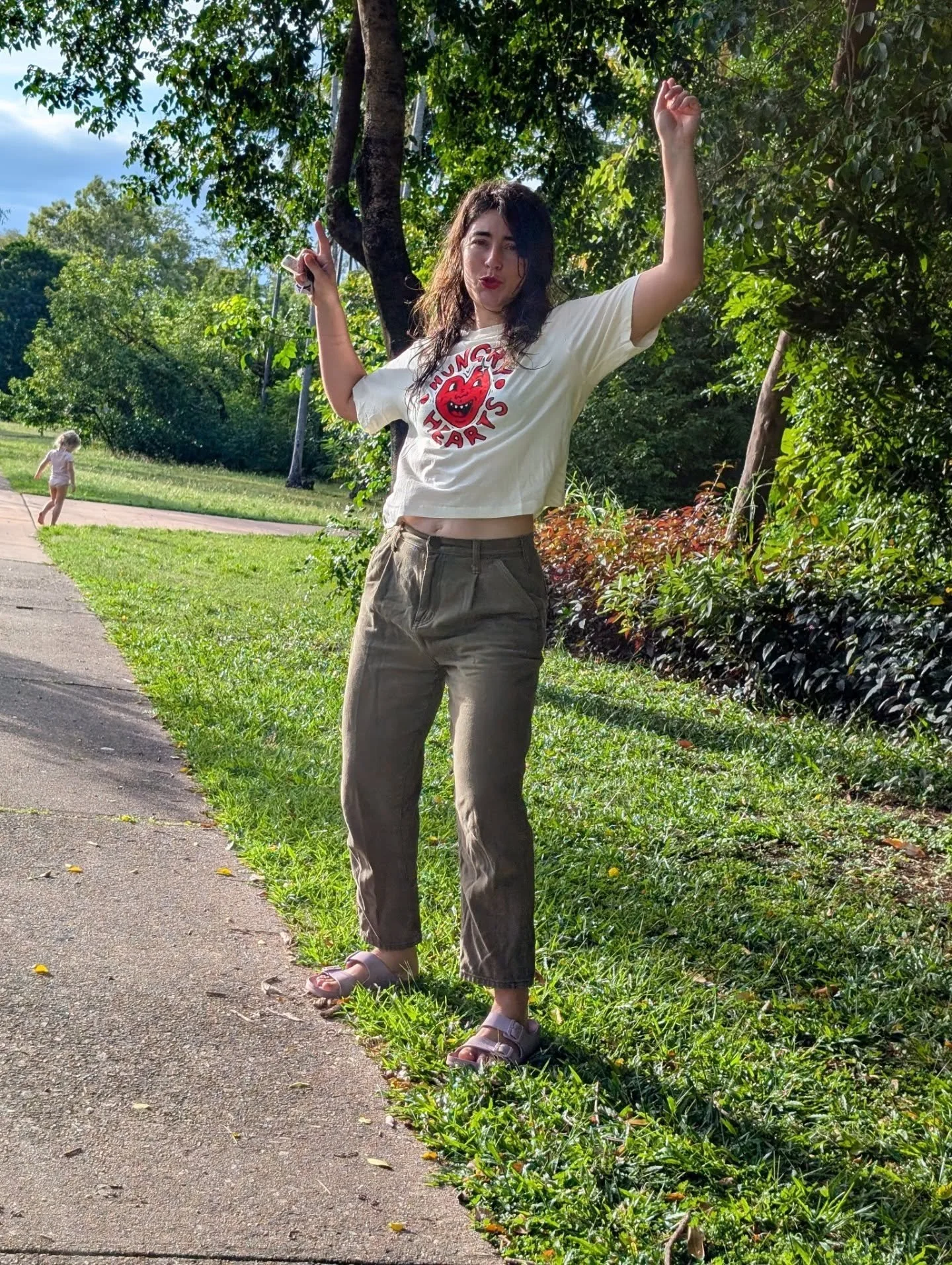 School drop off photoshoot by my 7 year old. 

Only 13 HH shirts left in the WHOLE WORLD!  Get yours on our website. 

Thanks to everyone for supporting independent theatre &hearts;️