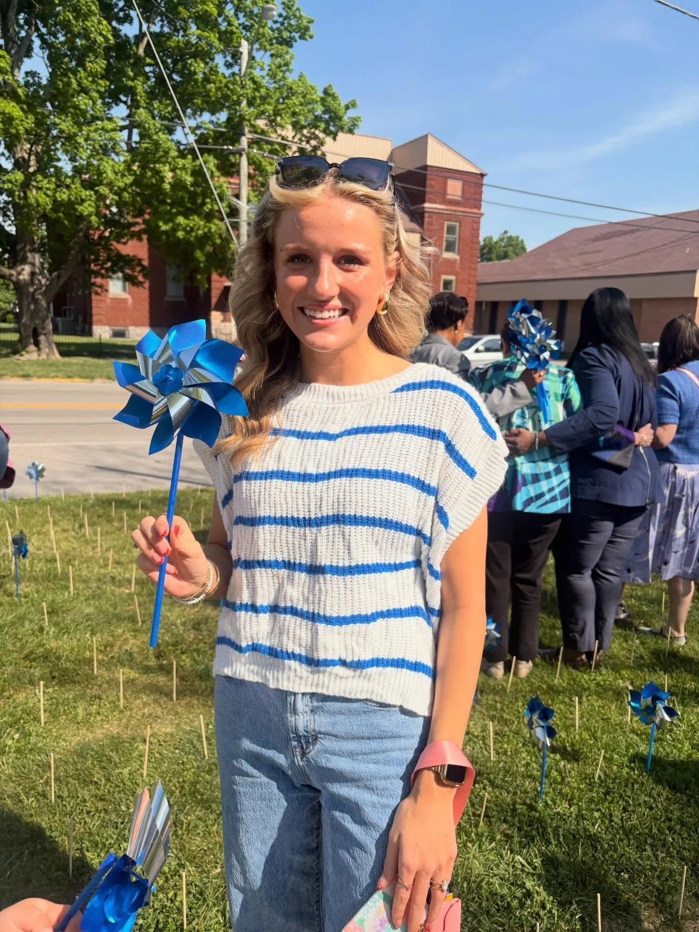 Today I was able to attend a pinwheel planting at the Child Advocacy Center of the Bluegrass. This is the place where I faced my fears recently and had even more healing today by meeting the person who interviewed me after my trauma. She has the swee