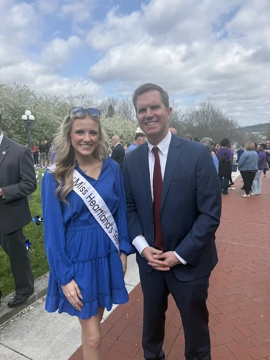 I was able to speak with Governor Beshear about my service initiative after the pinwheel planting ceremony.