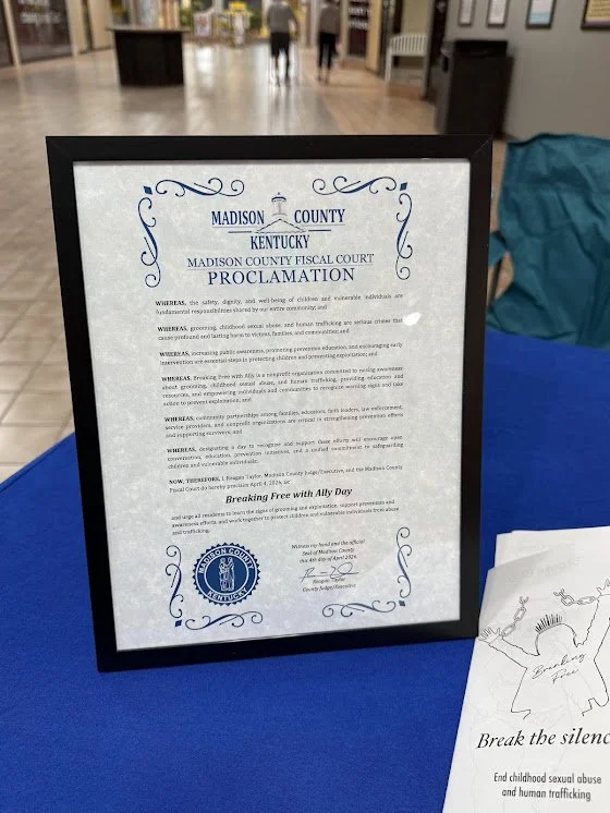 Proclamation declaring April 4 "Breaking Free with Ally Day" in Madison county (Kentucky)