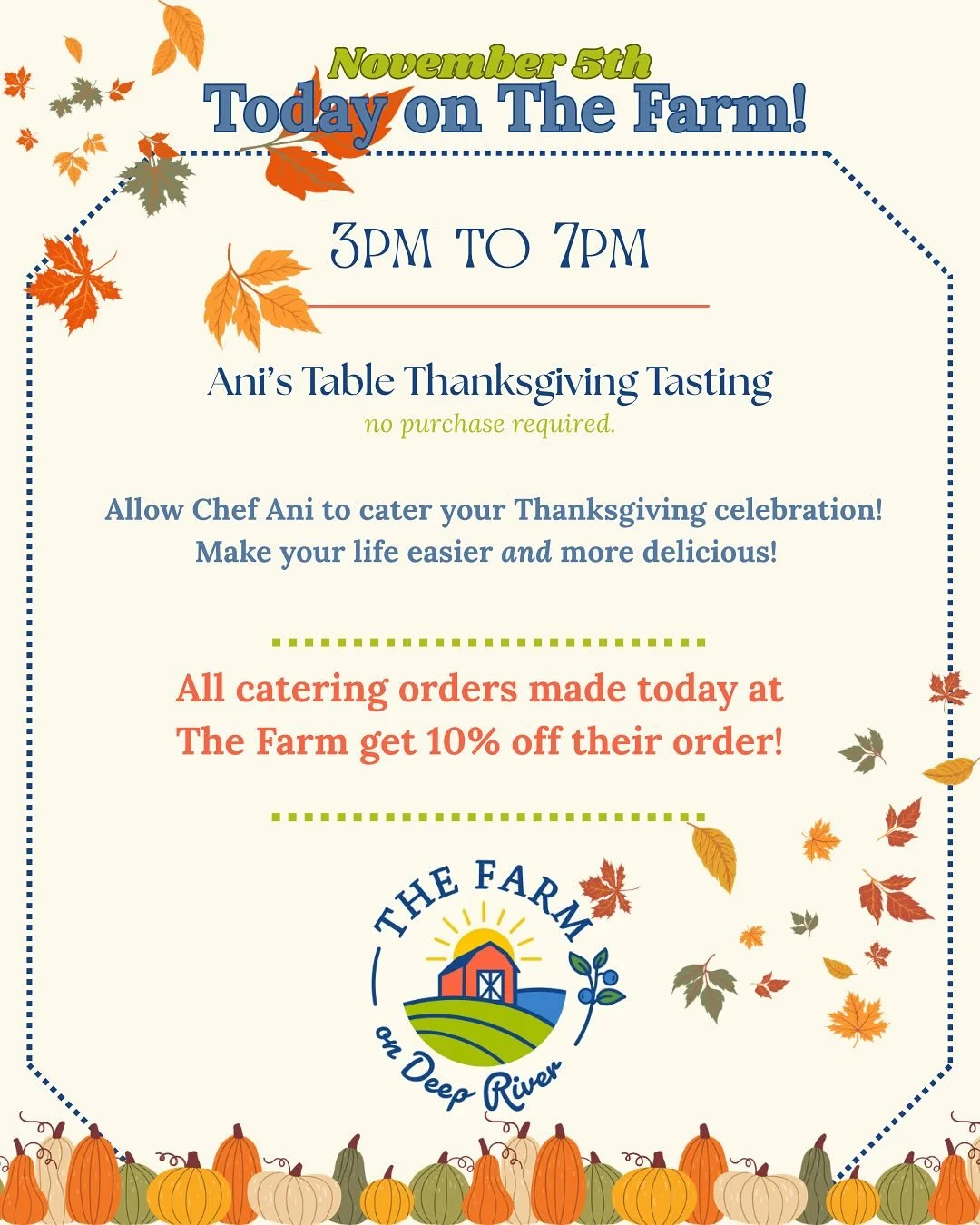 TASTING TODAY 3-7PM with Chef Ani of @anistableandmarketplace 
No purchase required. Come on in for some coffee, eggs, a snack and WHILE YOU&rsquo;RE HERE, taste CHEF ANI&rsquo;S THANKSGIVING MENU, some side dishes even made with our organic GARLIC f