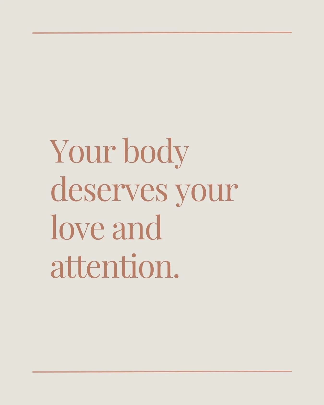 Your body deserves your love and attention. 🤍✨

Not punishment.
Not criticism.
Not endless fixing.

She&rsquo;s been with you through every season - the late nights, the stress, the joy, the tears, the constant striving.

She has done her best to ad