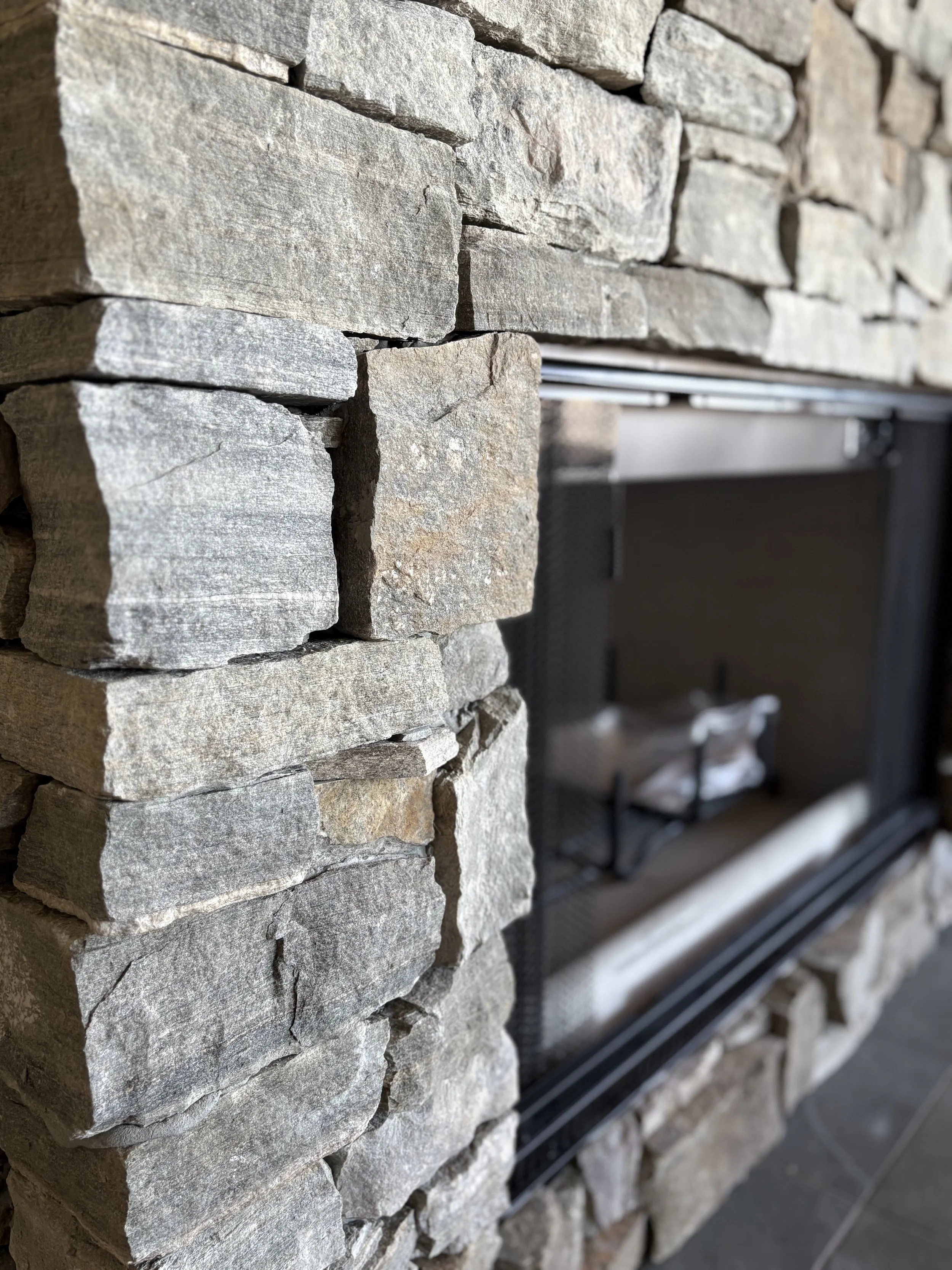 Stone fireplace 