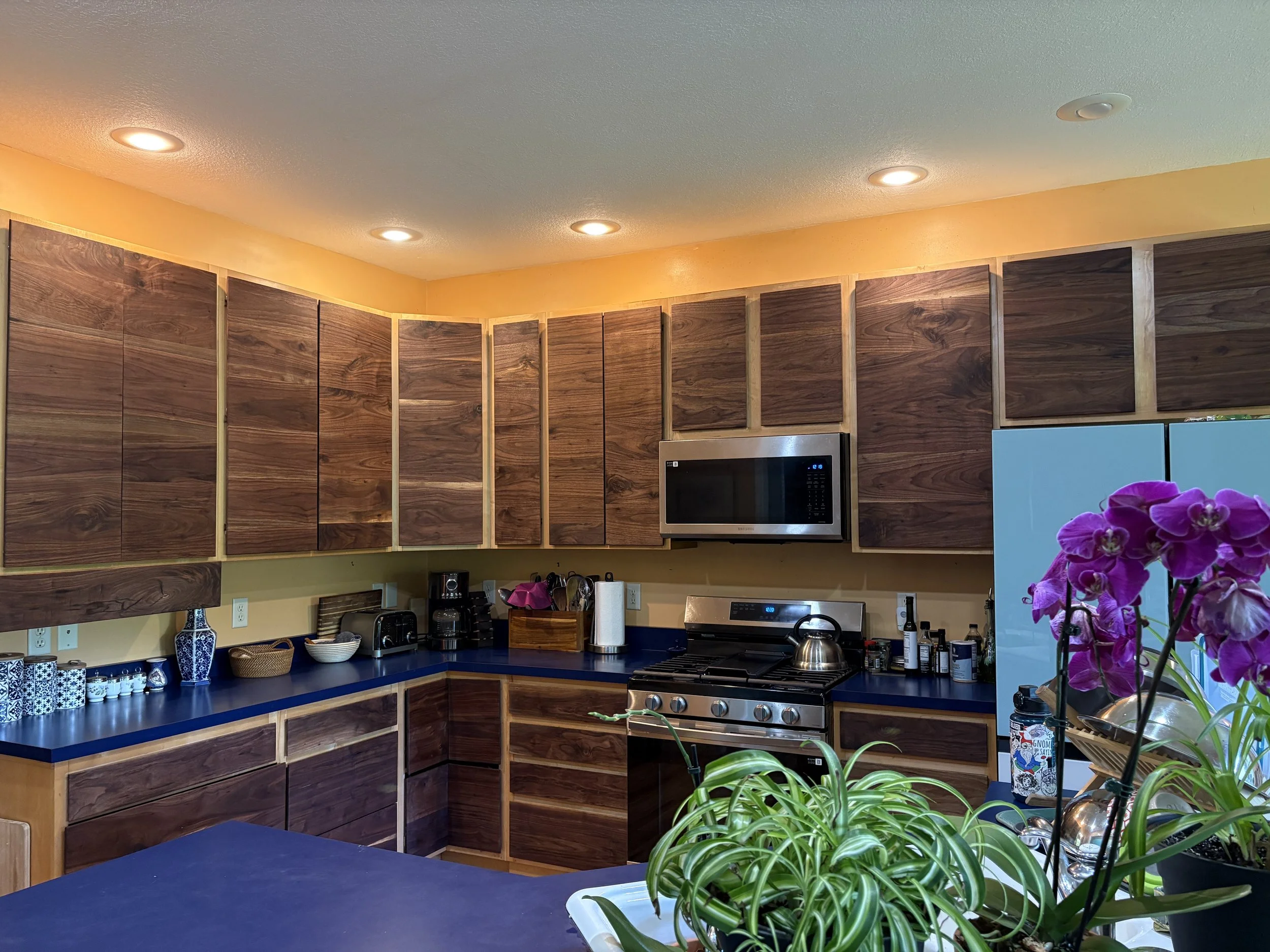 custom walnut cabinet reface