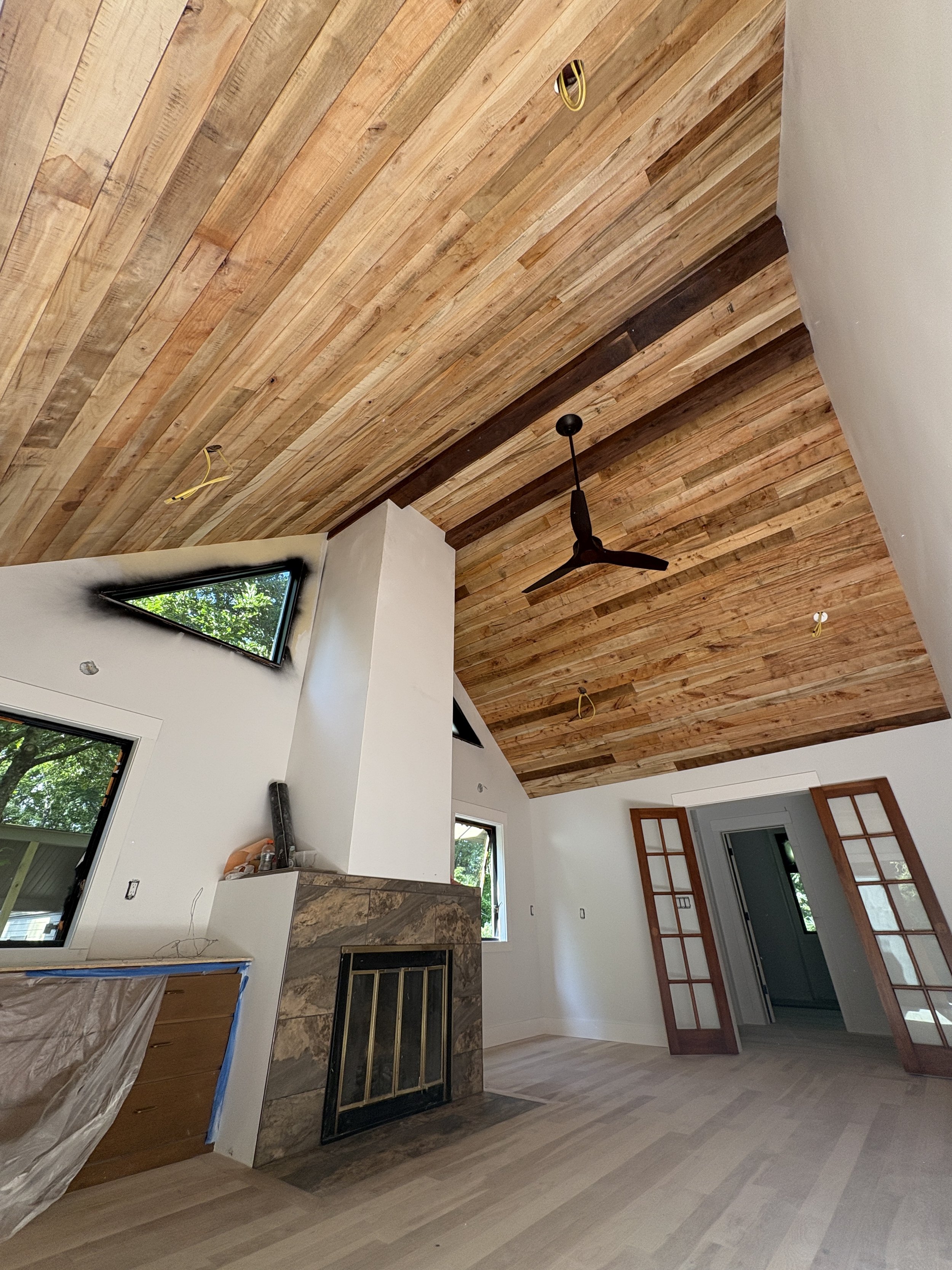 finished stained ceiling