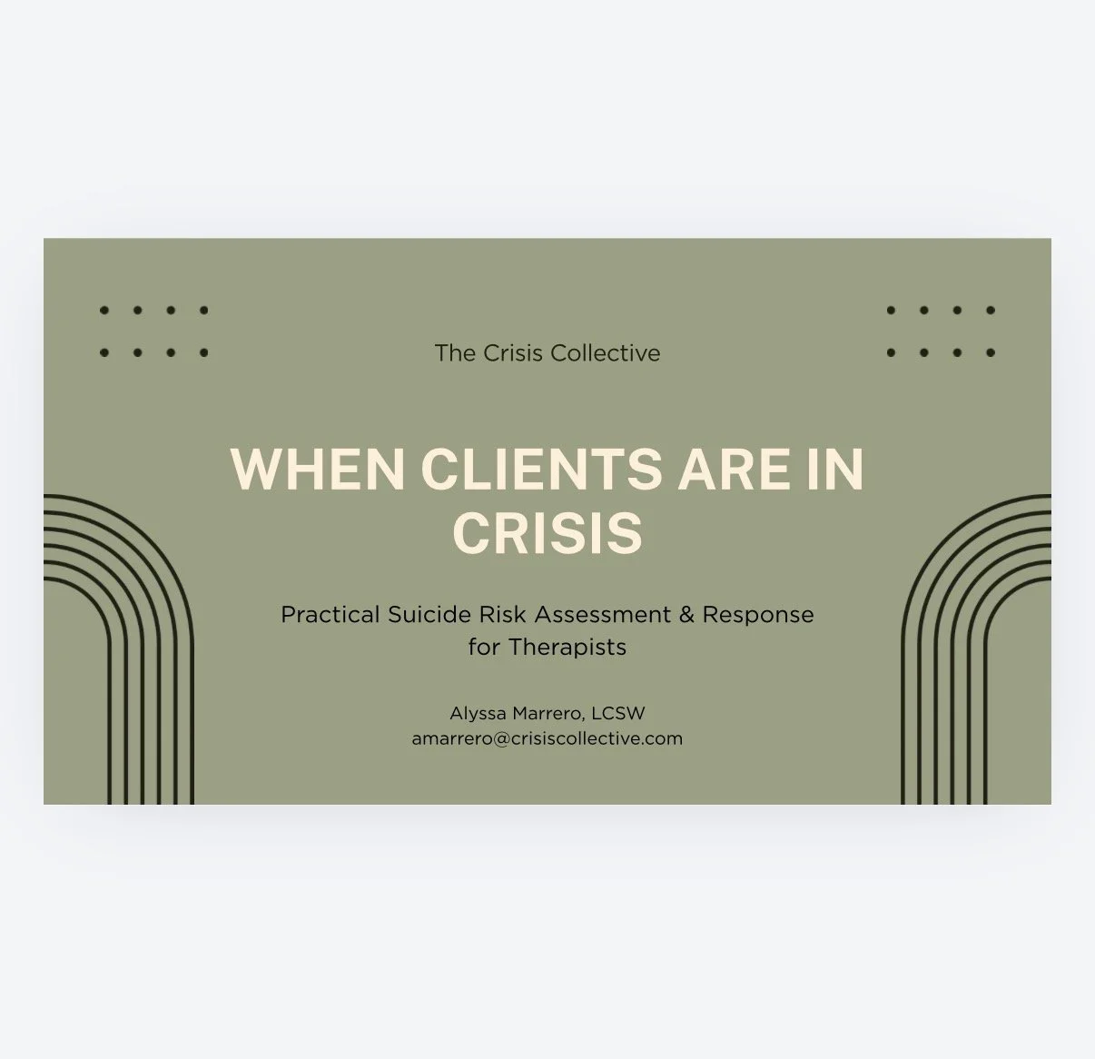 When Clients Are in Crisis: From Screening to Safety