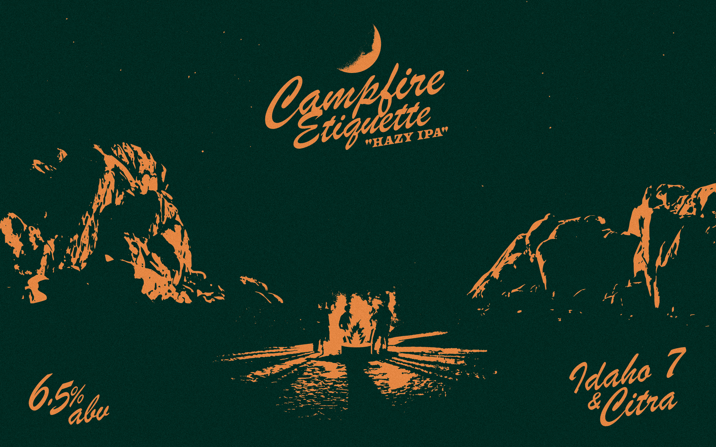Campfire Etiquette
The second design, "Campfire Etiquette". There are three or so repurposed pictures I took in Joshua Tree back in 2017, and manipulated to look as such. Really happy with how it turned out.
Illustrator, Affinity Designer and Light