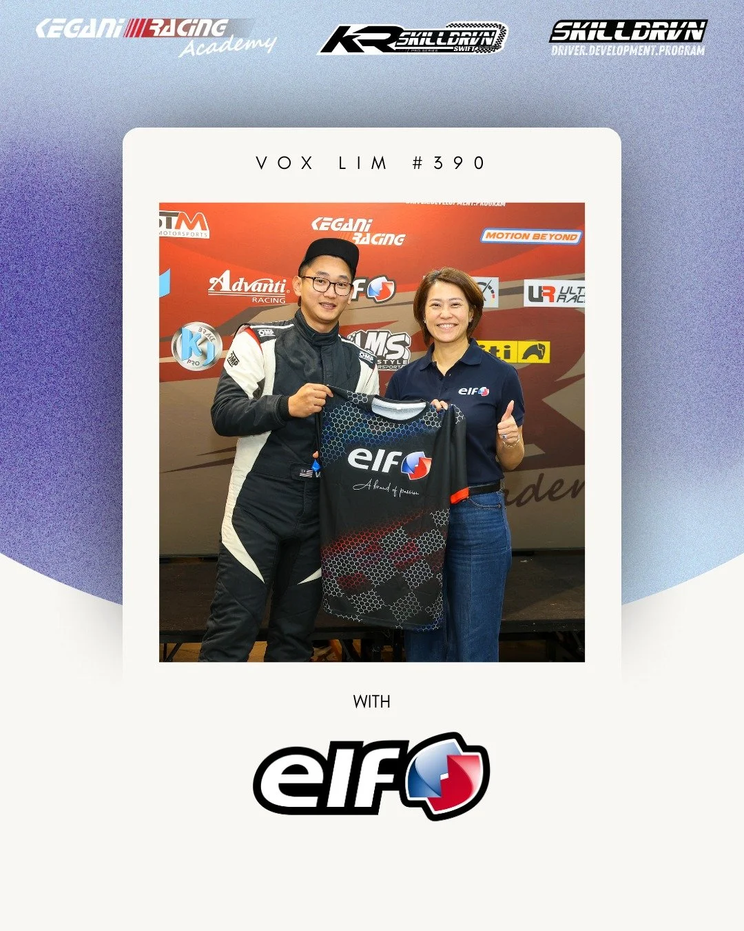 Vox is turning up the heat with the ELF Evolution Team! 🔧💨 Vox brings speed, strategy, and pure racing spirit to every lap. Join the ride and feel the rush!

#OMR #Skilldrvn #ProSeries #ELF