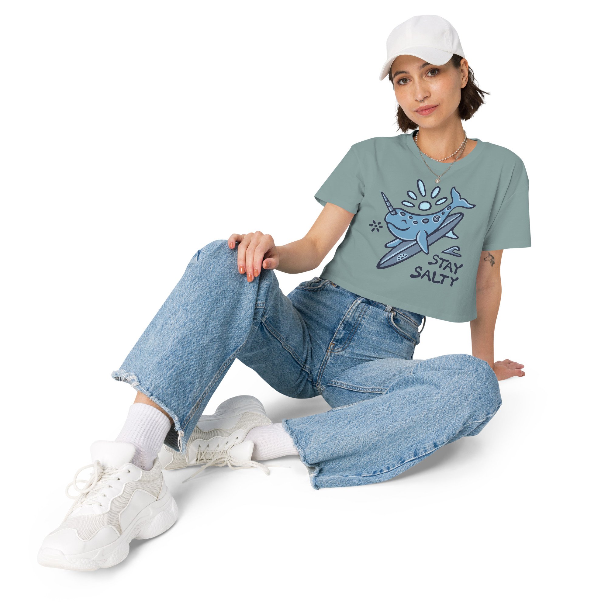 Stay Salty Surfing Crop Tee