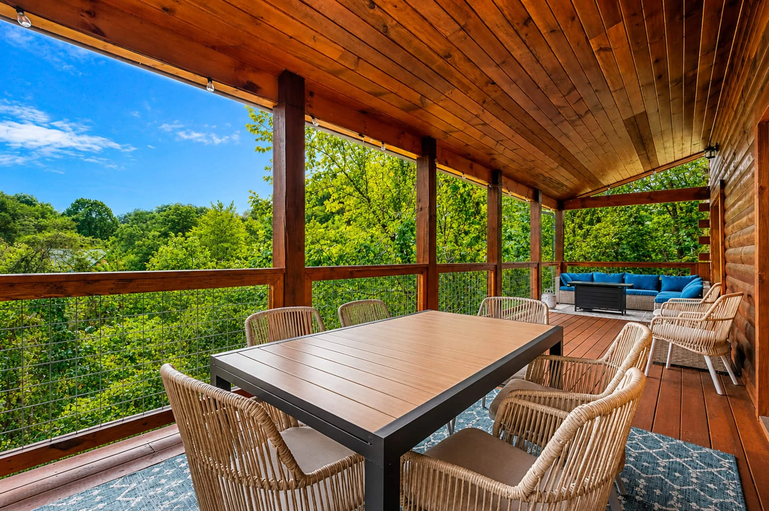 Balcony at luxury Smoky Mountain cabin