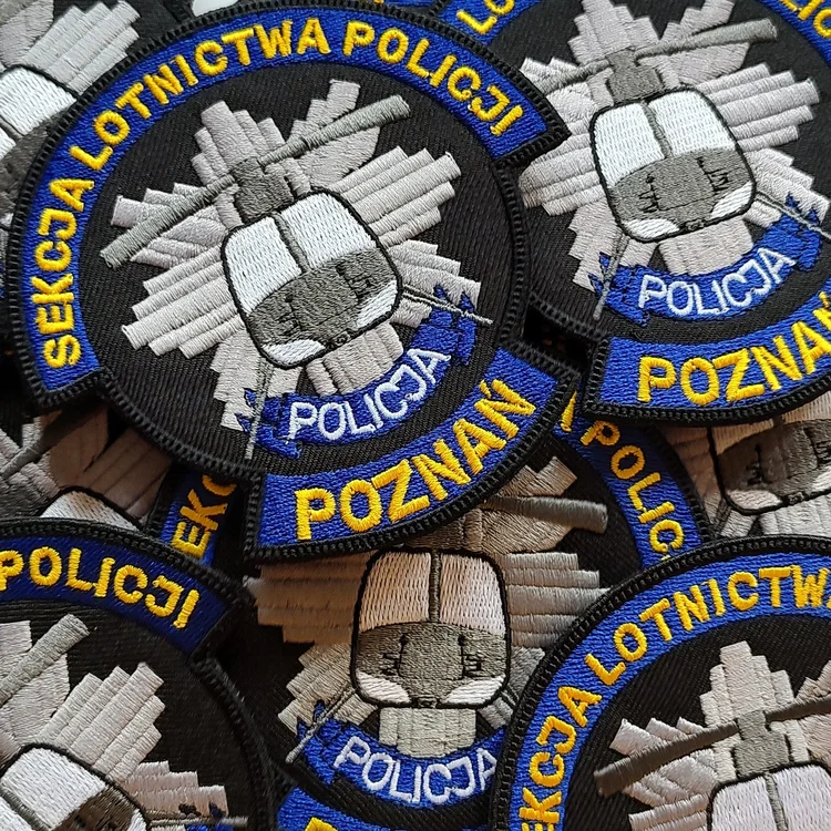 Poznań Police Aviation Section patches with embroidered wings