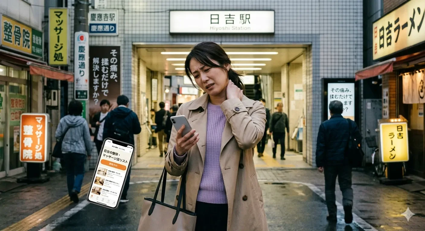 日吉で整体に通う女性