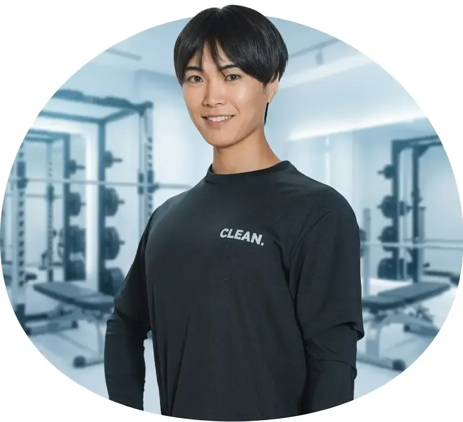 日吉のパーソナルジムCLEAN.代表トレーナー山際成紀。9つの専門資格と10年の指導実績を持つ、解剖学のスペシャリスト。