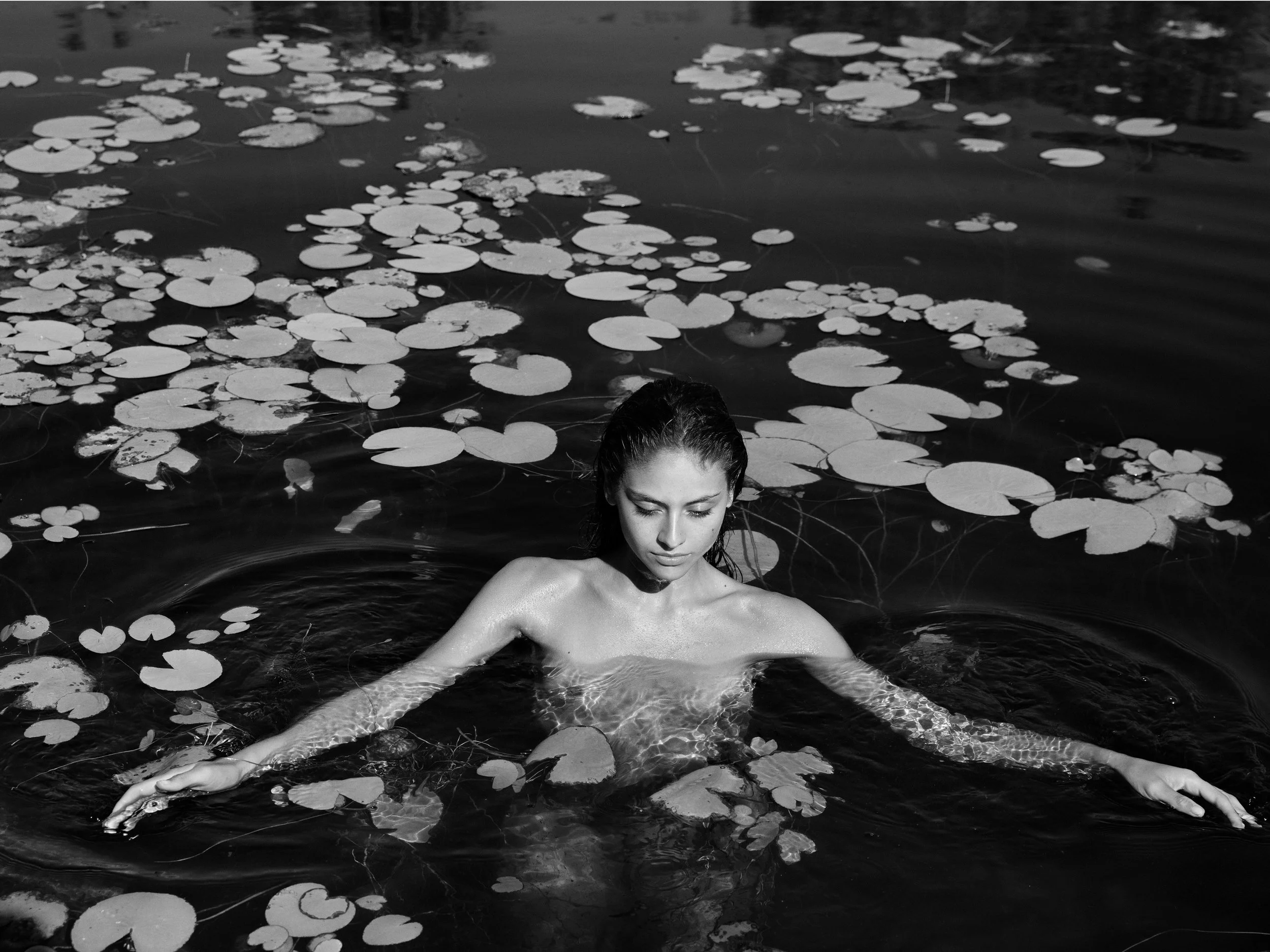 Bella Floating in Lily Pond, 2020