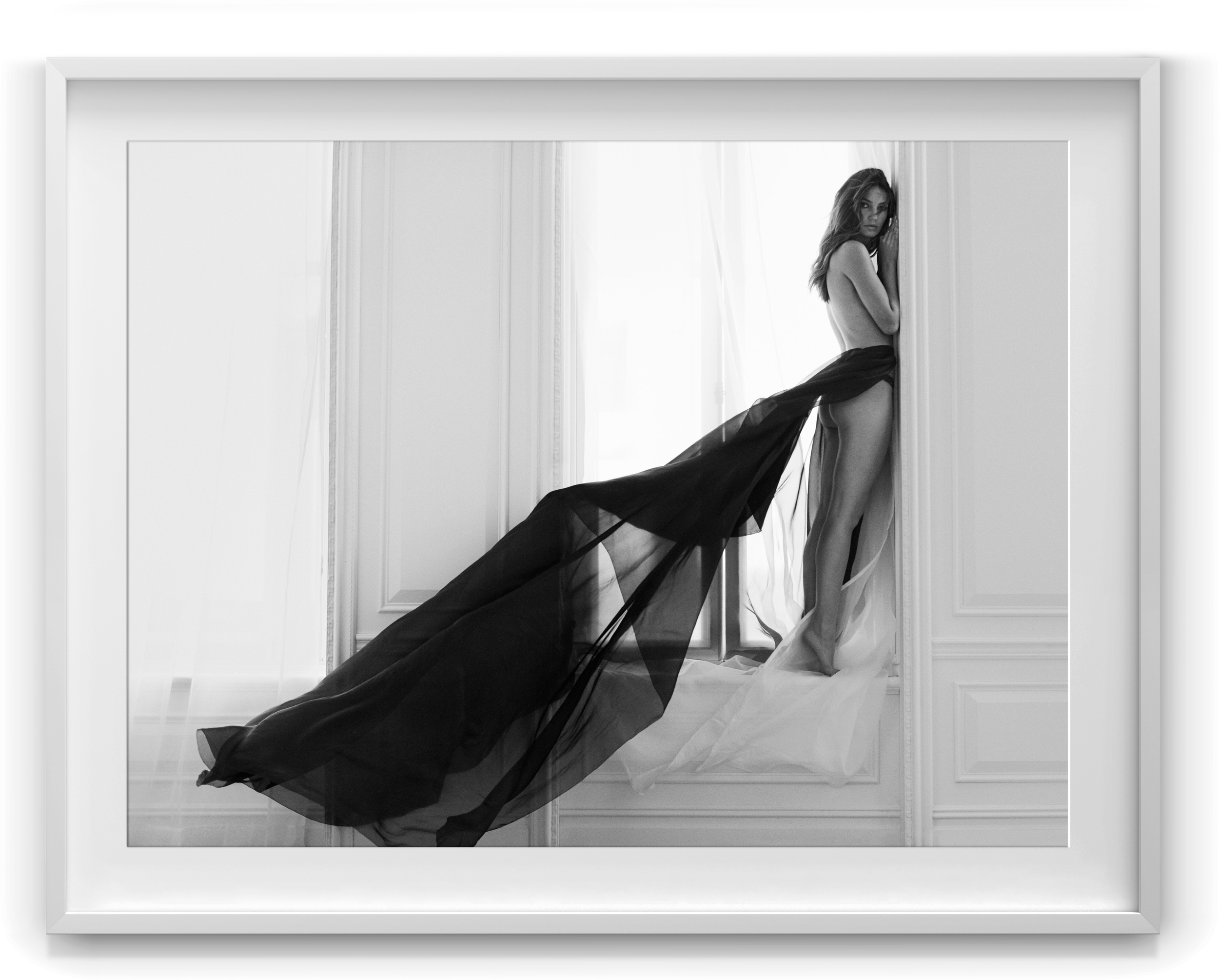Lily with Blowing Fabric in Window, 2016_A-22_W_Frame.png