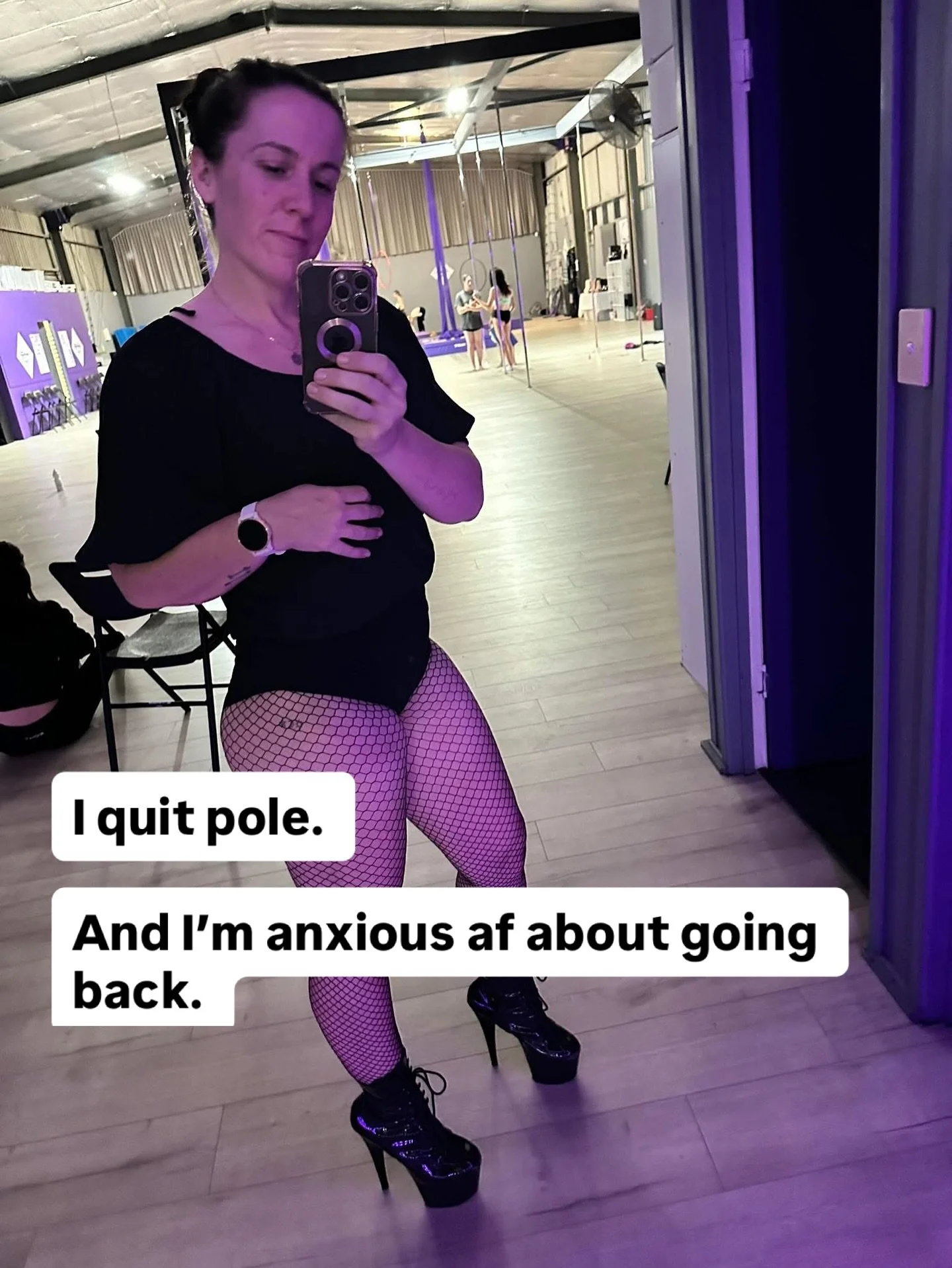 I quit pole. 

And I&rsquo;m freaking out about going back to dance. 

Pole got too hard to juggle. The times. The life. I was exhausted. It was a good challenge and to have something for me. But I don&rsquo;t know how much I love loved it. So I gave