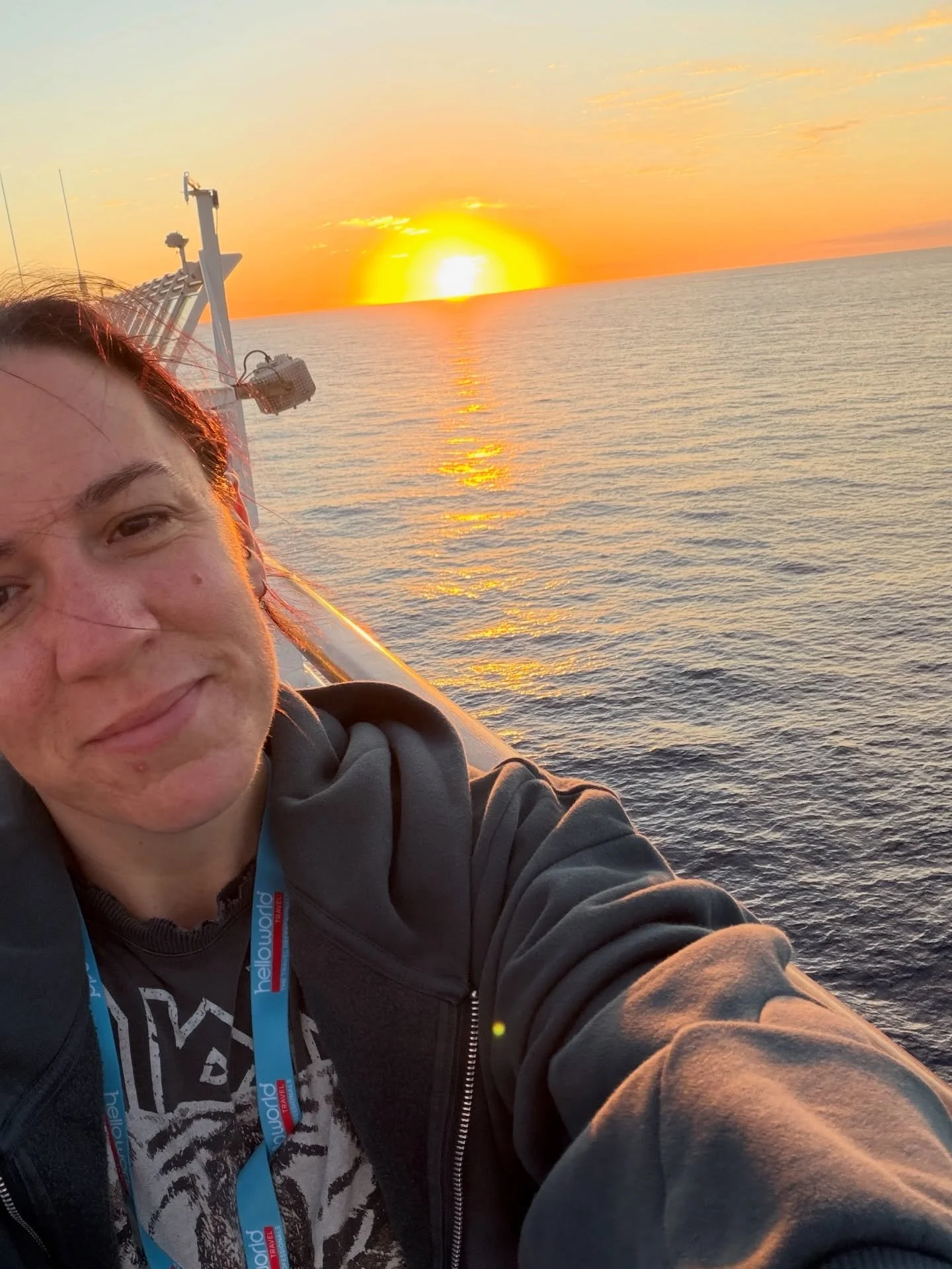 Sunsets. Sunrises. A whole lot of food and dessert. A couple of fun gym sessions to help try to digest said food. Bingo (we won bingo!!!). Trivia (I suck). Sea sickness (no 🤮 luckily&hellip; just foggy for the majority). And family and trying to coo
