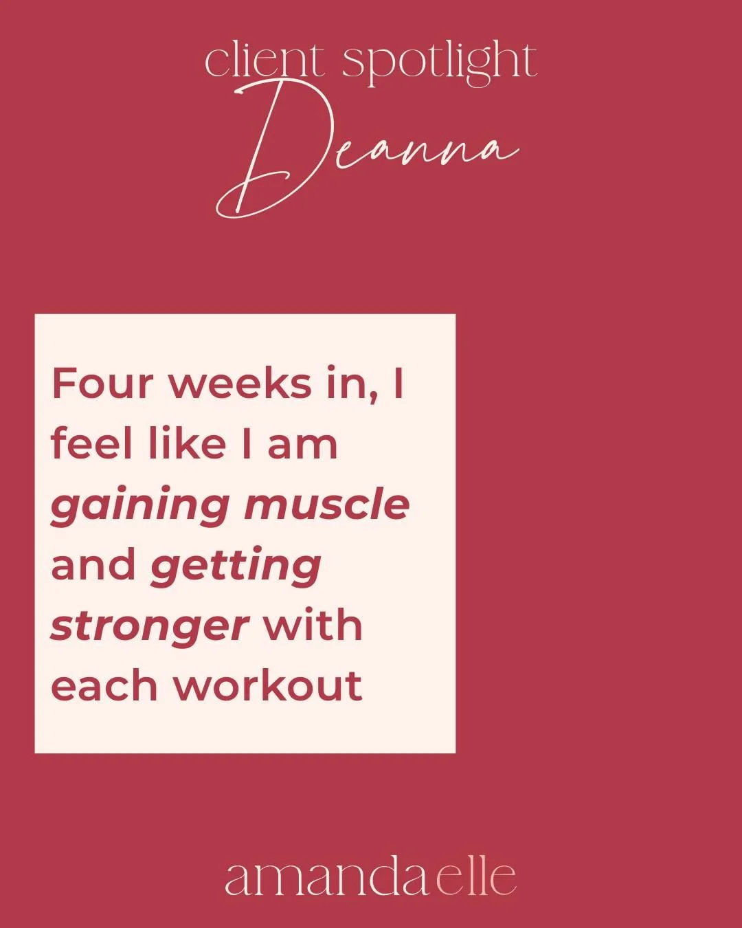 Day 20 - Deanna 

Deanna has seemingly dodged photos for the last 4 weeks, but still deserves a spot on the grid!

We all deserve to be celebrated and Deanna joined us 4 weeks ago and is getting stronger every session.

Deanna trains at 5am and bring