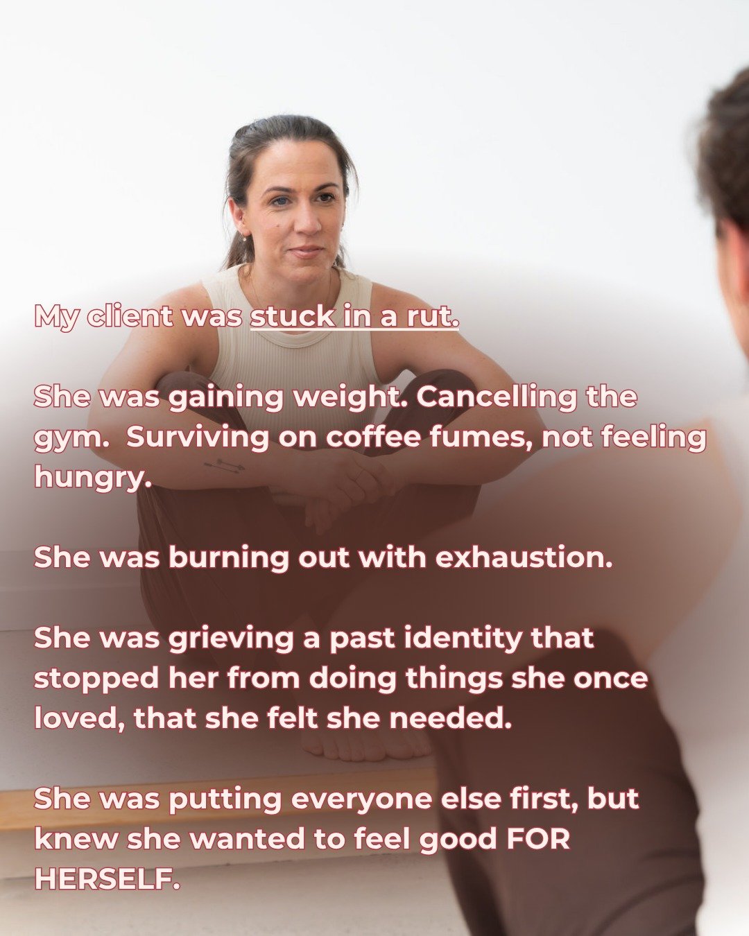Taking care of everyone else, sound familiar?

Feeling overweight, tired and depressed behind the scenes? 

So was my client.

But she decided enough was enough.

It was time to make herself a priority again.

And after 6 weeks, and so many AH-HA mom