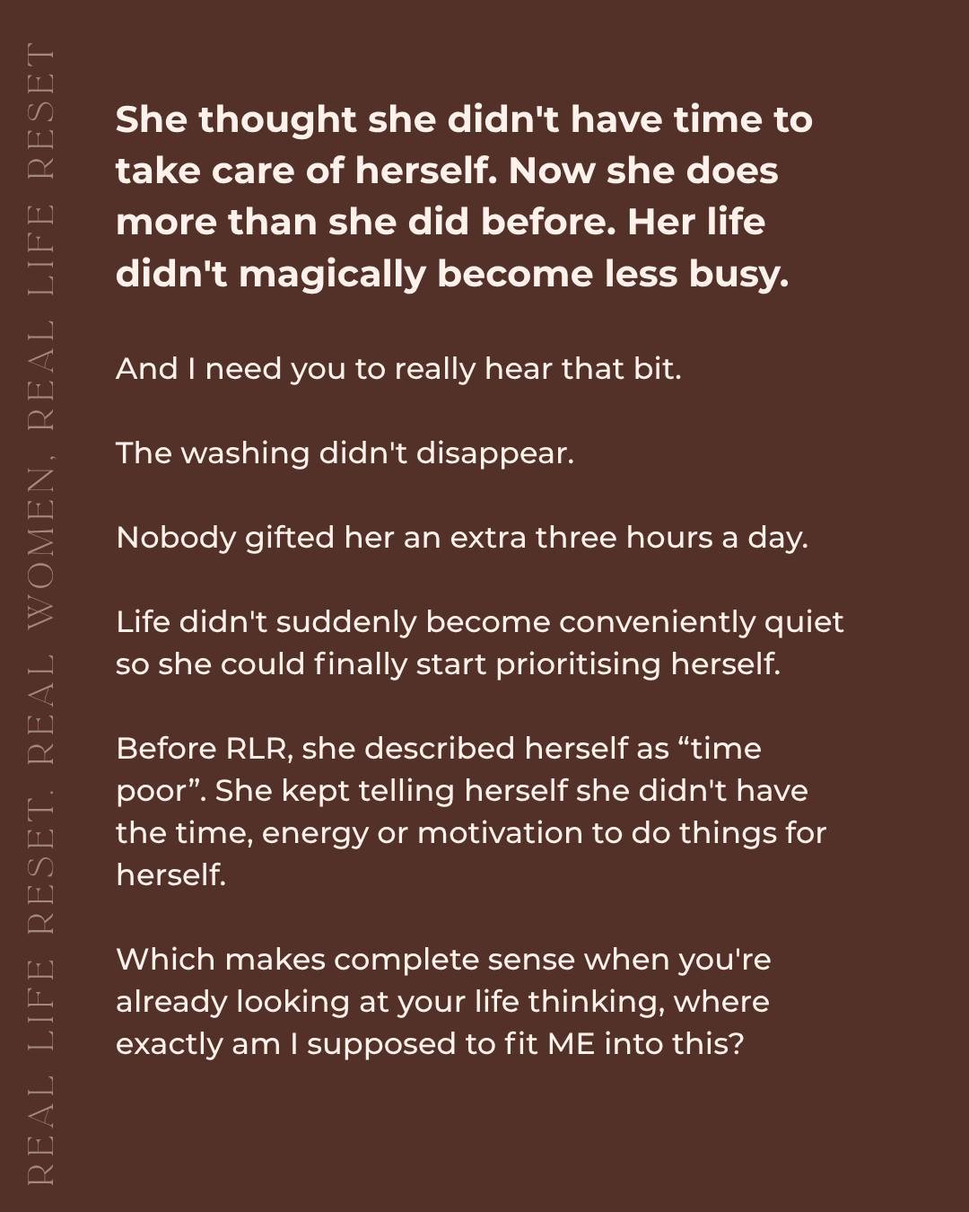You do have time.
You can make it work.

You are just telling yourself the same stories and bullsh!t that have kept you safe for your 30, 40, 50, years.

It might be uncomfortable AF, but it is safe.

You don't have to take responsibility.  You can p