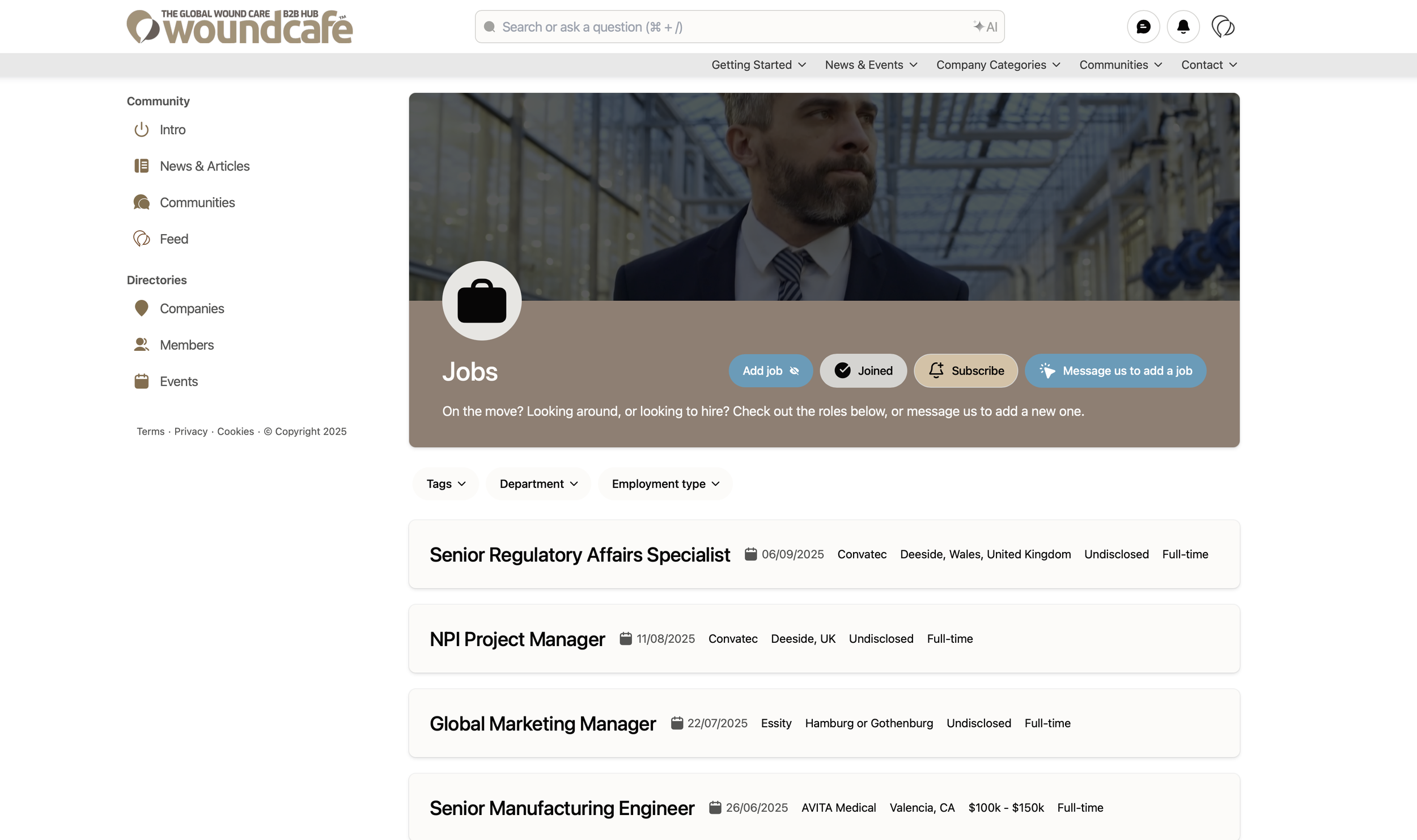 image of jobs page - work in progress