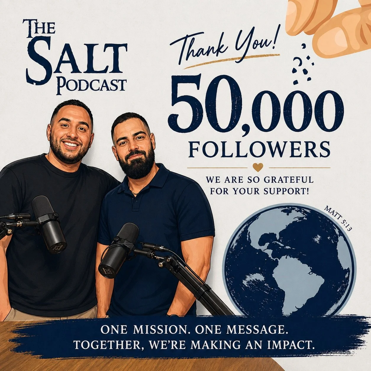 50,000 followers on Instagram. All glory be to God. 🙏🤍

&ldquo;He must increase, but I must decrease.&rdquo; &mdash; John 3:30

Everything we have seen through The Salt Podcast has only been by God&rsquo;s grace. What began small, the Lord has mult