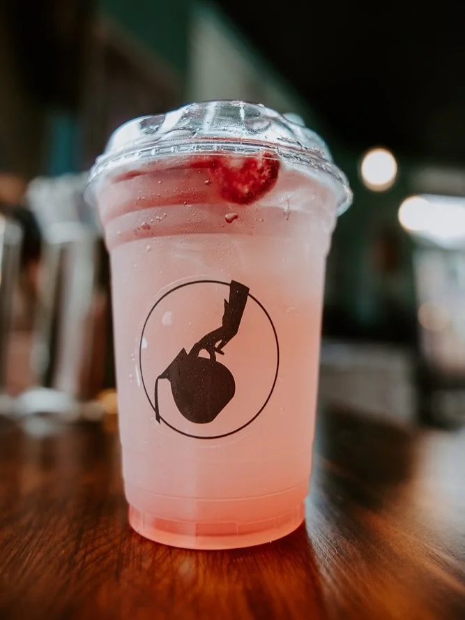 Sweet treat strawberry fizz is it! First February special is a strawberry rose fizzy lemonade; tart and refreshing! Jazz it up with purple lotus to make it caffeinated. Come get one, and see for yourself!