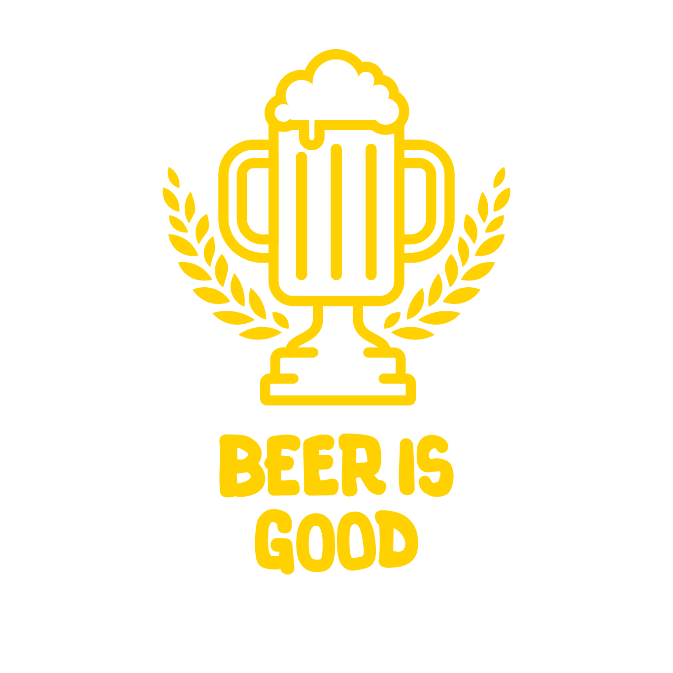 The Mineral Brewing 'Holy Beer Grail' with 'Beer is Good' in yellow underneath.