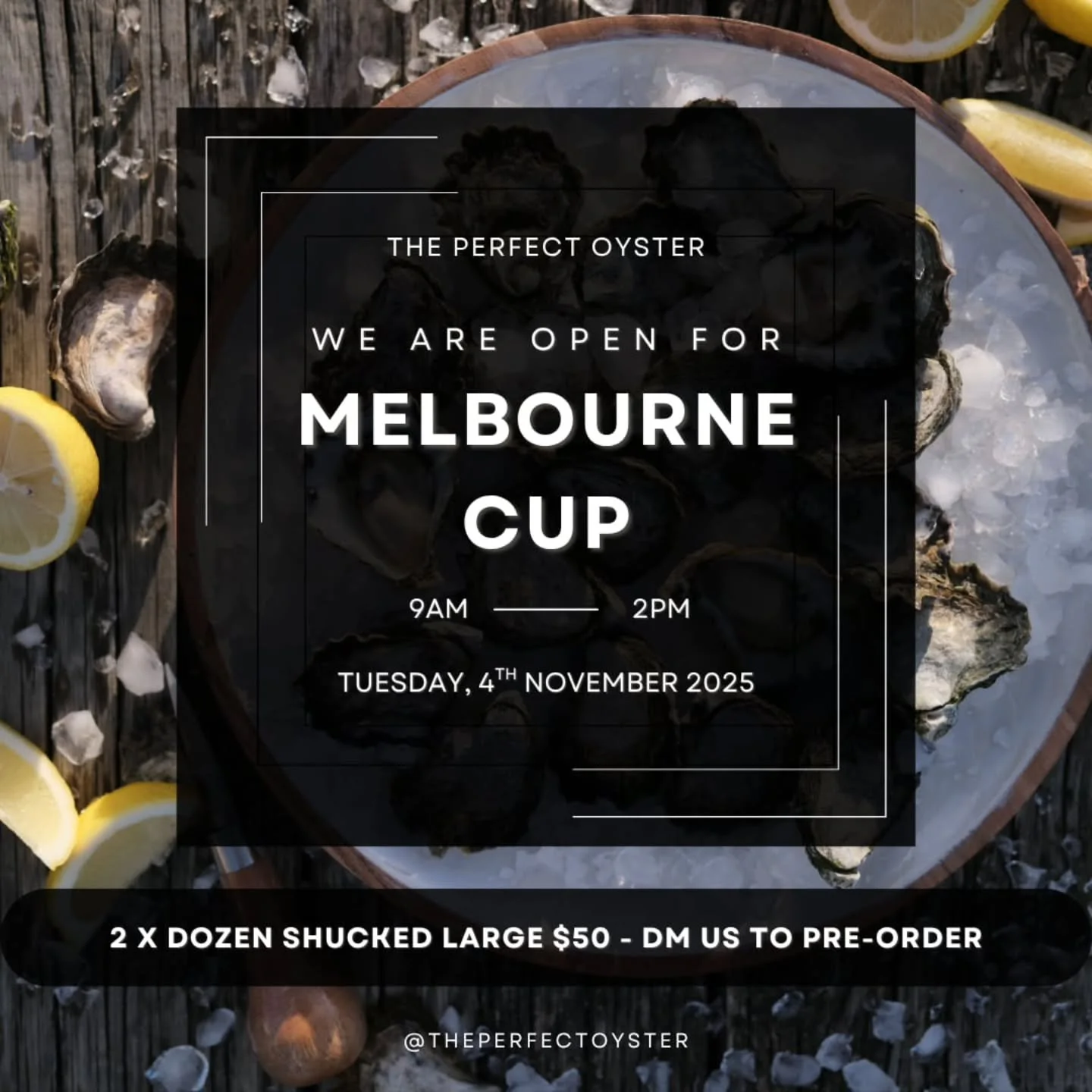 🏆 Melbourne Cup Special 🏆
2 Large Dozen Oysters for $50!
Available Cup Day only &mdash; get in quick!

DM us to order.

📍Shop 2/57-59 Wharf Street Forster NSW 2428