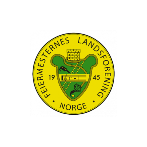 Logo av Norges Feiermesternes Landsforening, med grønt og gult design.