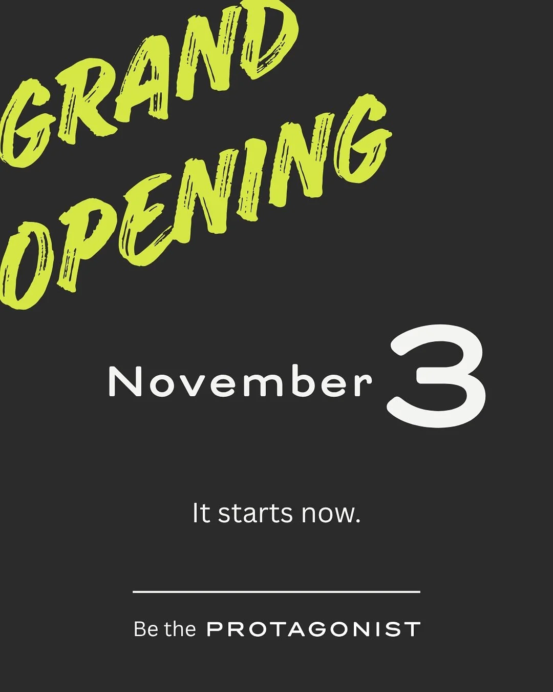 November 3.
PROTAGONIST opens.

Use code PRELAUNCH20 to save 20% on all classes and credits &mdash; for 4 weeks only.