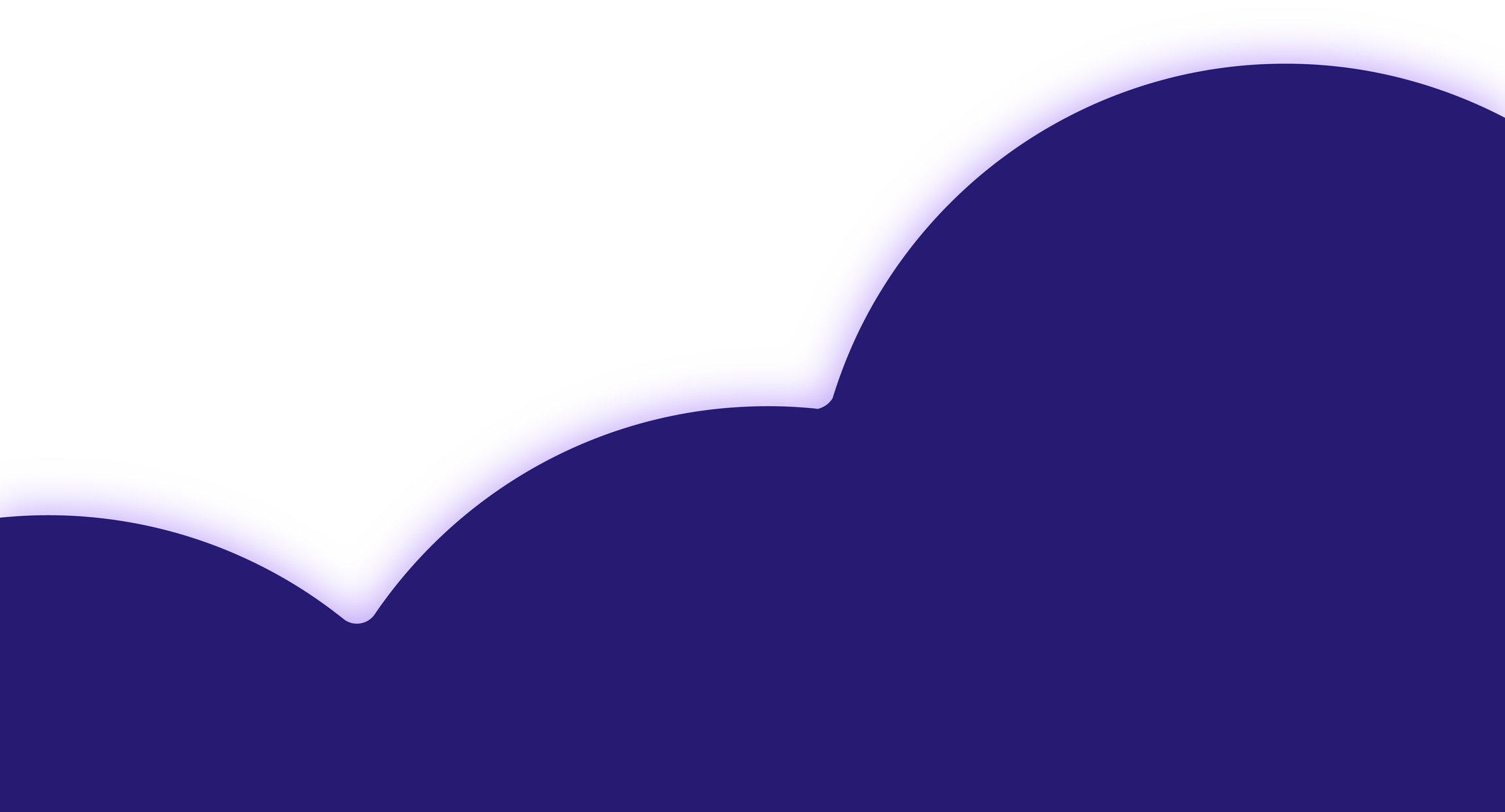 An abstract graphic with dark blue curved shapes resembling mountain peaks and a white background.