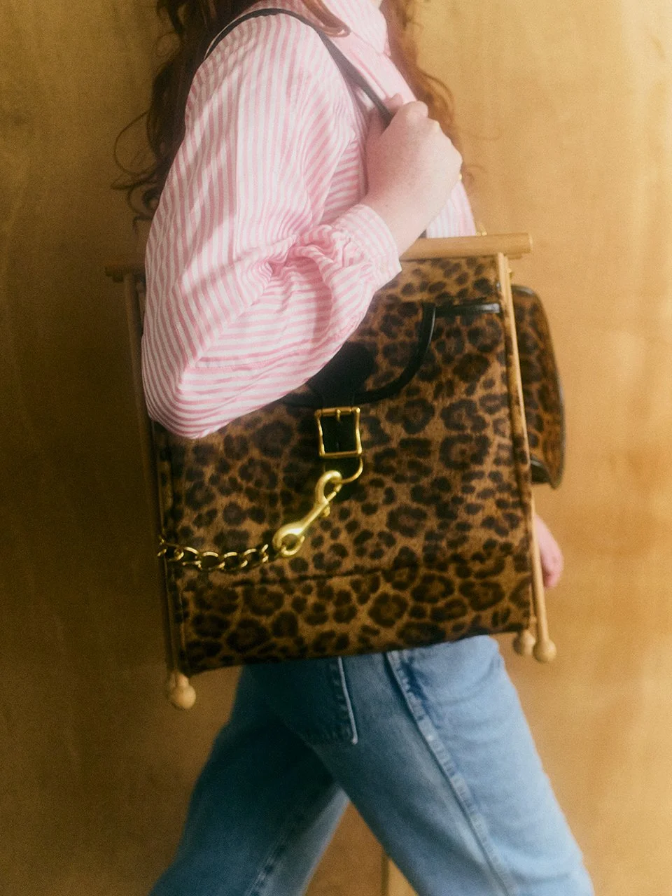 MUNDY TOTE — Leopard Haircalf / Black