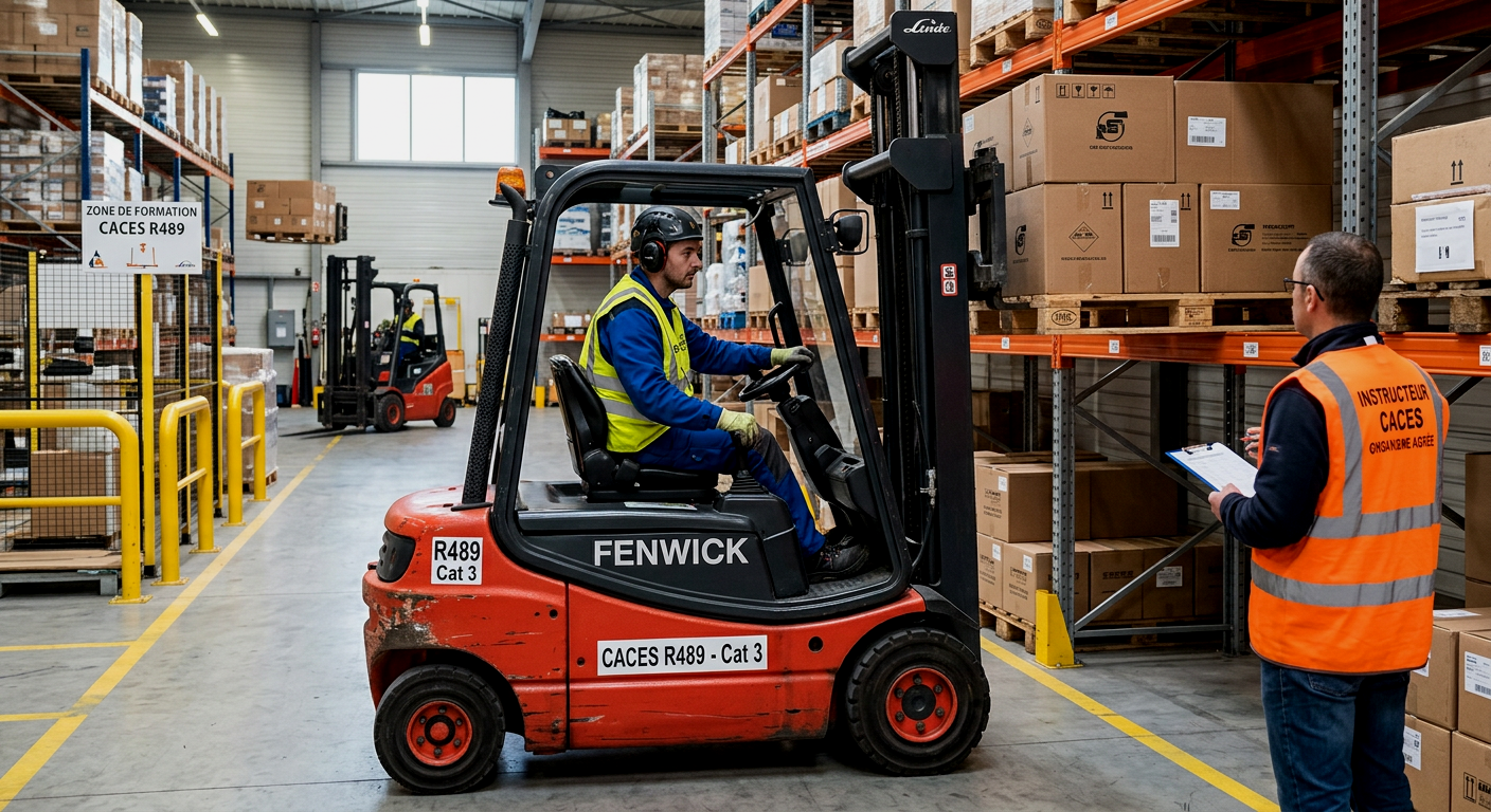 CACES® R489 Catégorie 3 Chariots Frontaux (Le "Fenwick" classique)