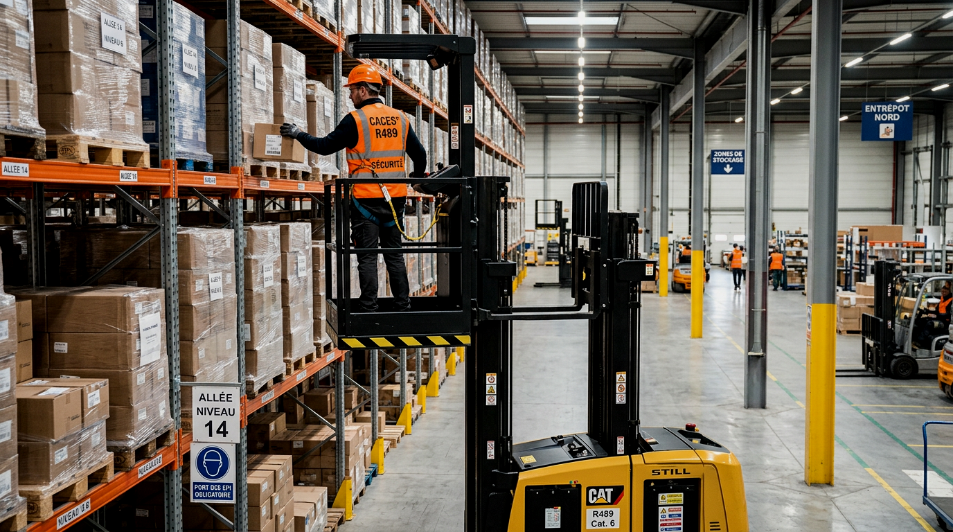 CACES® R489 Catégorie 6 Chariots élévateurs à poste de conduite élevable (hauteur de plancher > 1,20 m)