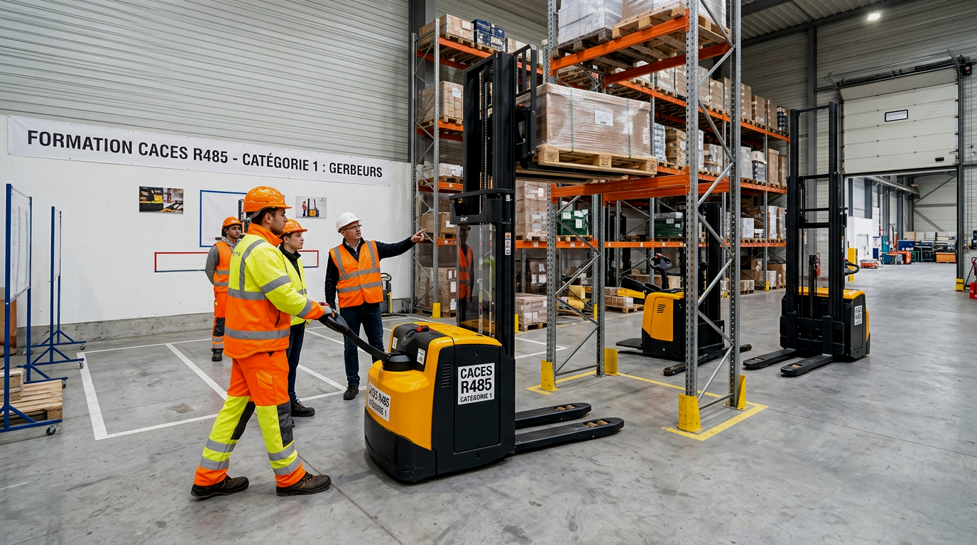 CACES® R485 Catégorie 1 Gerbeurs (levée entre 2,50m et 6m)