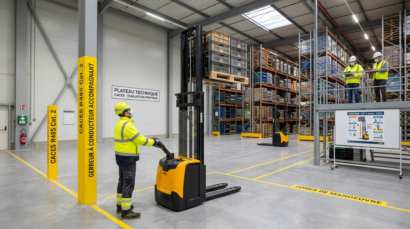 CACES® R485  Gerbeurs à Conducteur Accompagnant