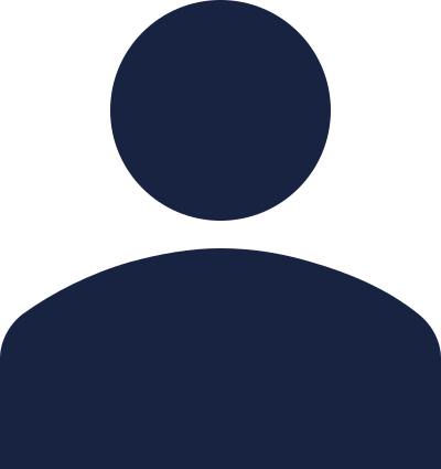 Silhouette of a person with a circular head and shoulders.