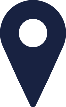 A dark blue location pin icon.