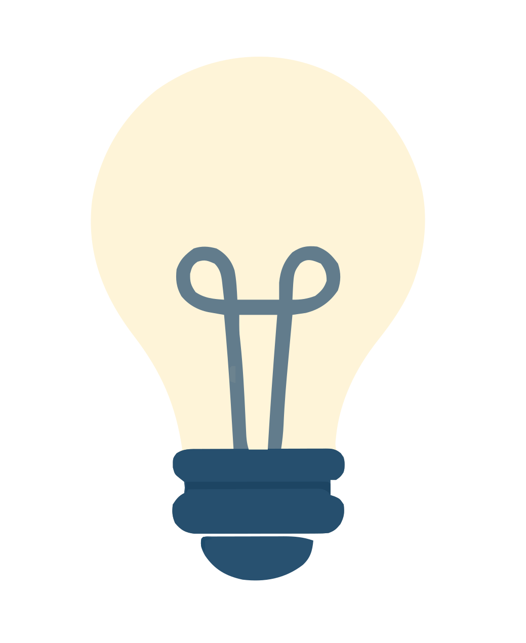 Icon of a lightbulb with a beige glowing bulb and gray filament on a black background.