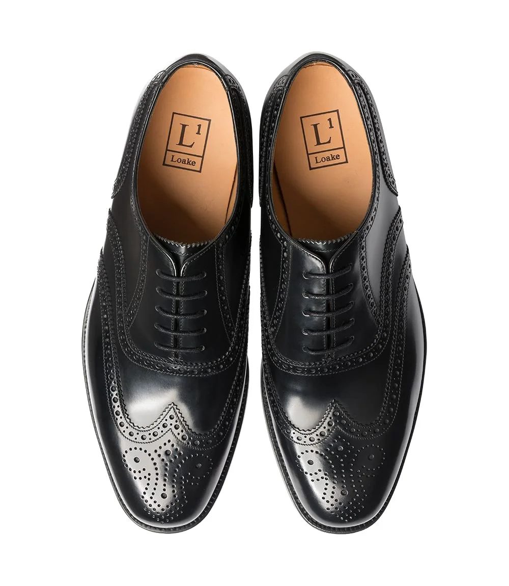 Black Polished Leather Brogue