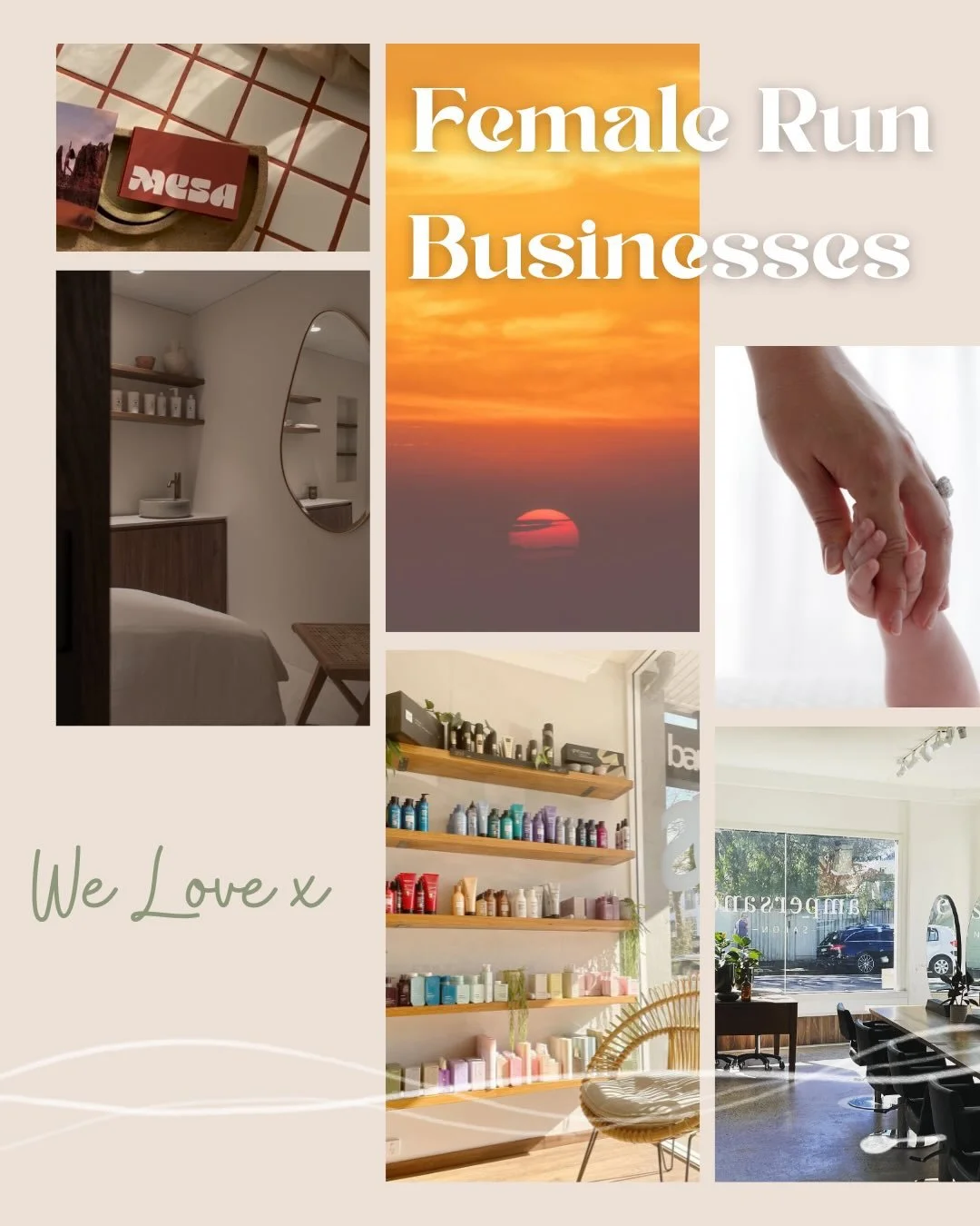 This International Women&rsquo;s Day we&rsquo;re celebrating female business owners.. here&rsquo;s are few we love 💫

1. Liz at Liz Keene Photography
2. Jody &amp; Phoebe at Bauhaus Hair Design 
3. Georgia at Mesa Health &amp; Wellness 
4. Bree at B
