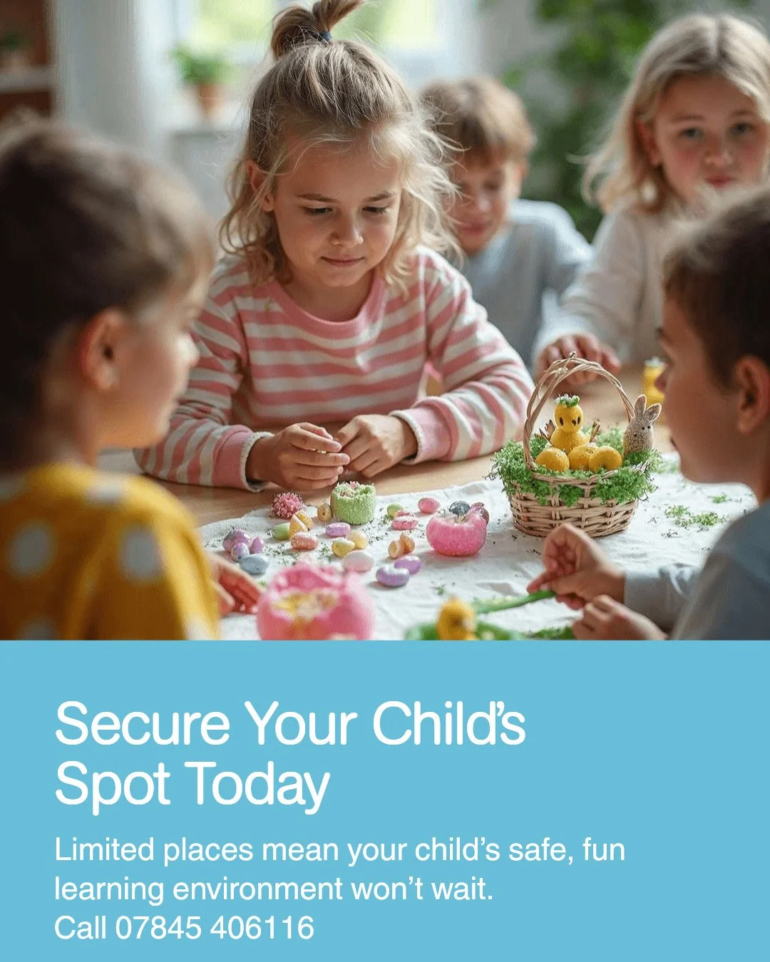 Worried about finding safe, engaging childcare for your child? Our limited slots fill fast, so book now to secure a place where your little one can learn, play, and thrive in a caring environment.