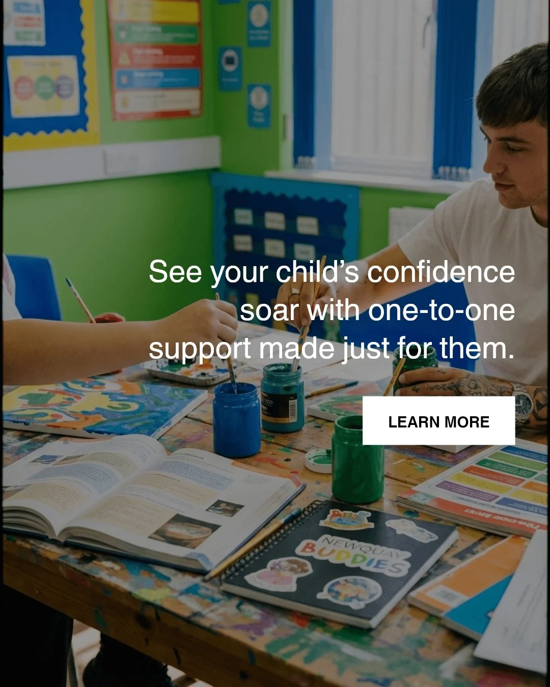 Give your child the gift of one-to-one tutoring tailored to their unique needs. Watch them grow in confidence and achieve academic success in a safe, supportive space designed just for them.