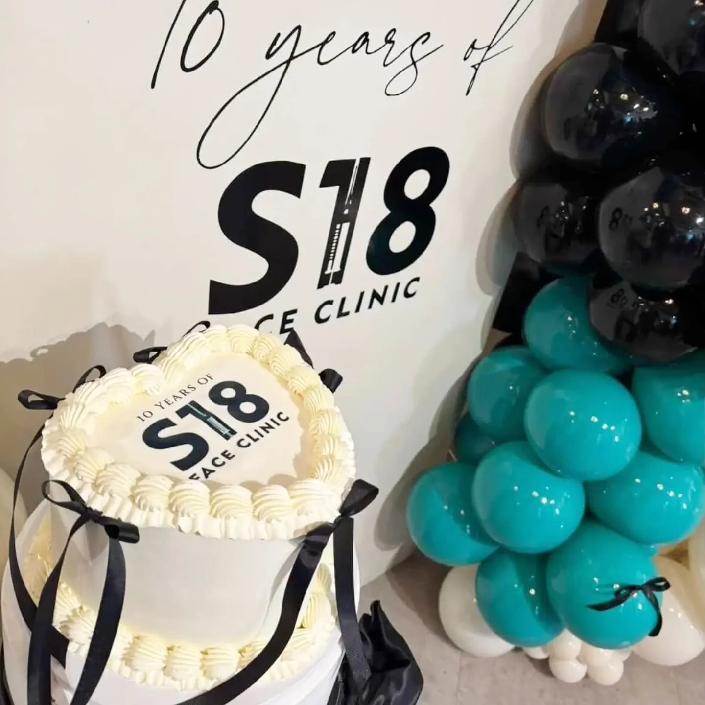 How gorgeous are these photos from @s18faceclinic 's 10 year celebrations 💕✨ the stunning Jo did a fab job, raising over &pound;2000 for Sheffield Neonatal Unit
 &ndash; bespoke cake and sugar cookies by us